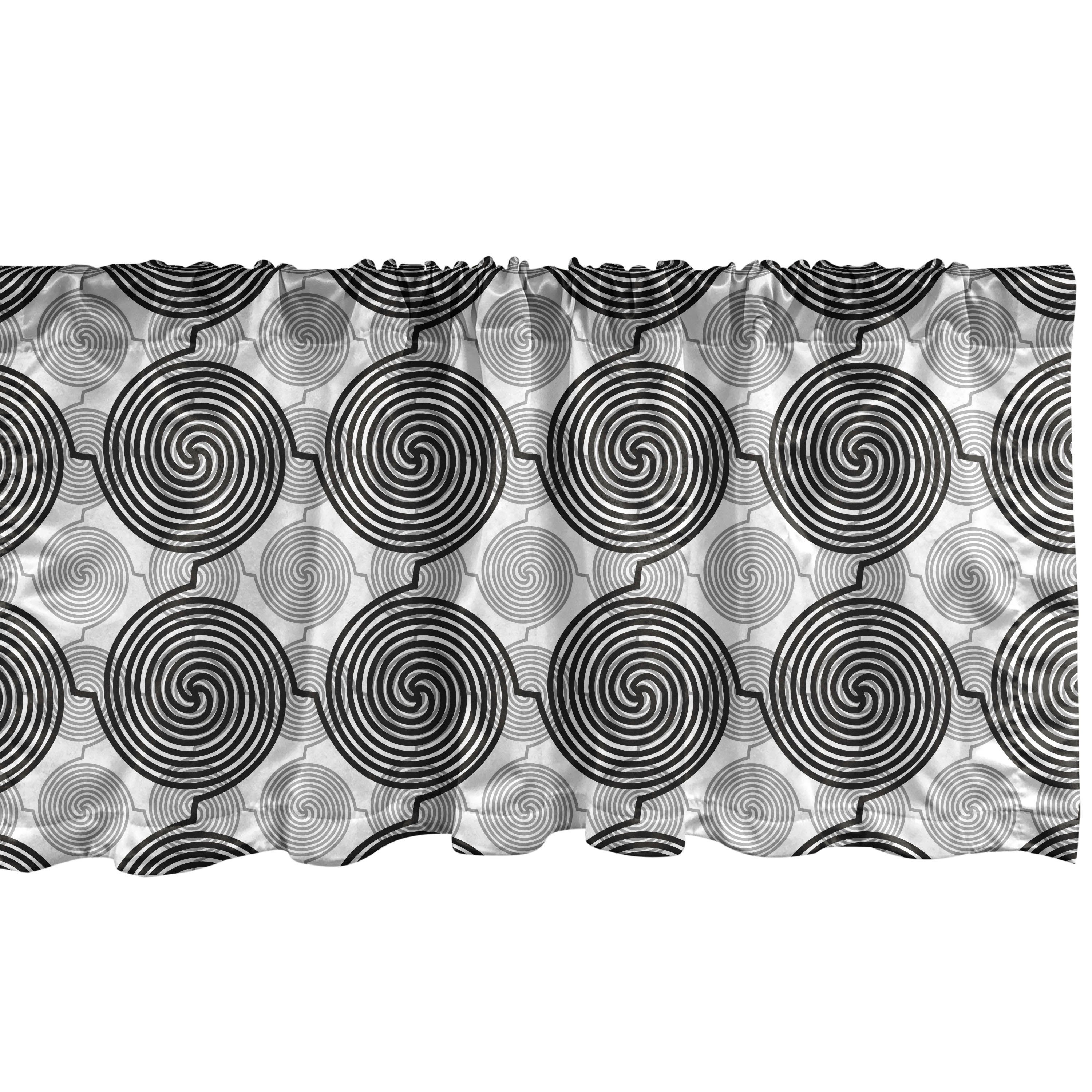 Scheibengardine Vorhang Volant für Küche Schlafzimmer Dekor mit Stangentasche, Abakuhaus, Microfaser, Spiral Connected Motive Grafik