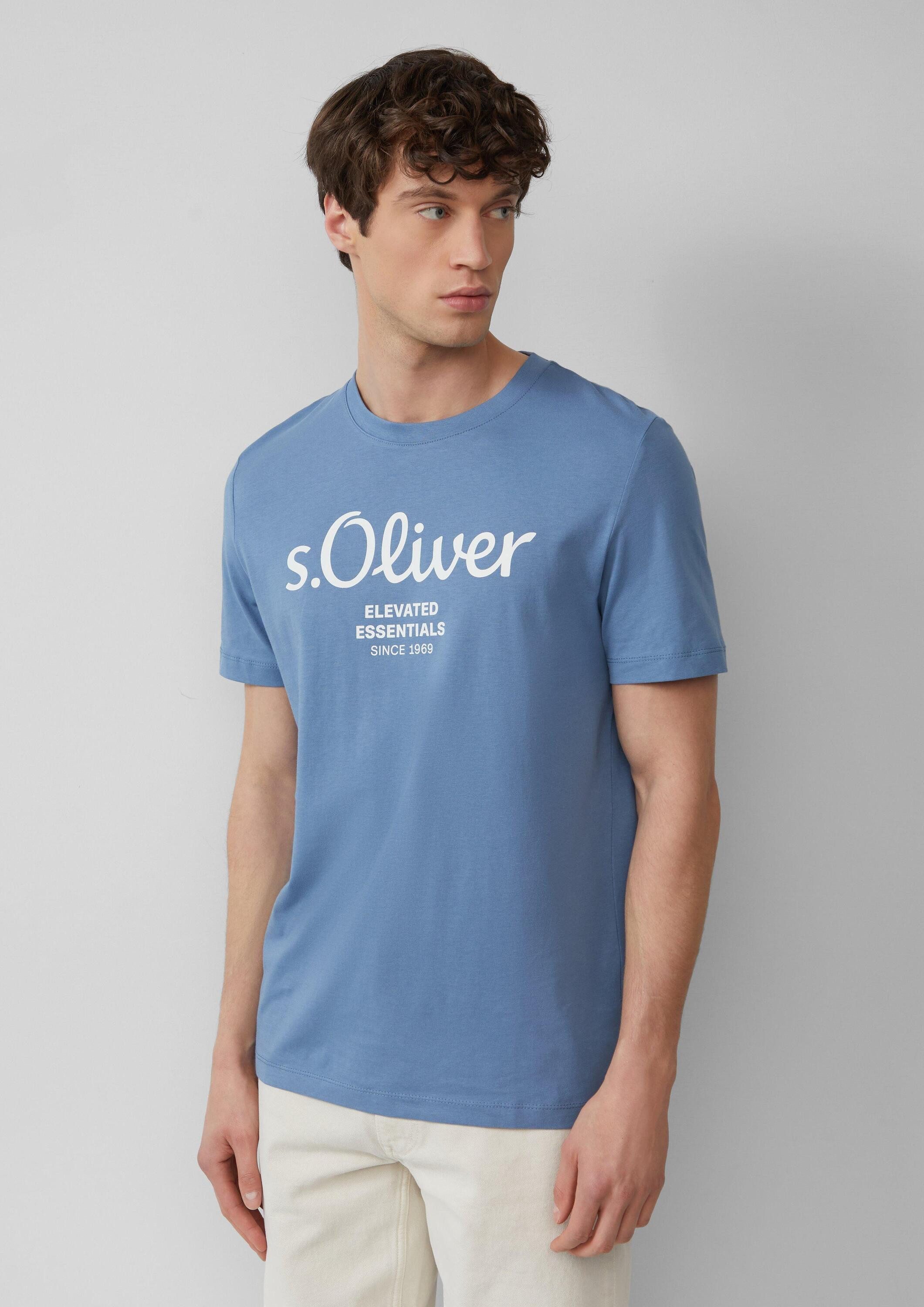 s.Oliver Kurzarmshirt T-Shirt Baumwoll-T-Shirt mit Logo-Print günstig online kaufen
