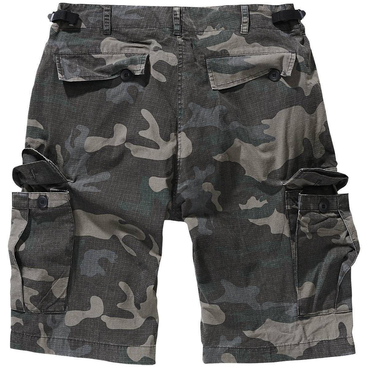 Sommer Brandit Ripstop Shorts knielang Kurze Herren Bermuda Darkcamo Short Cargohose Hose Cargo