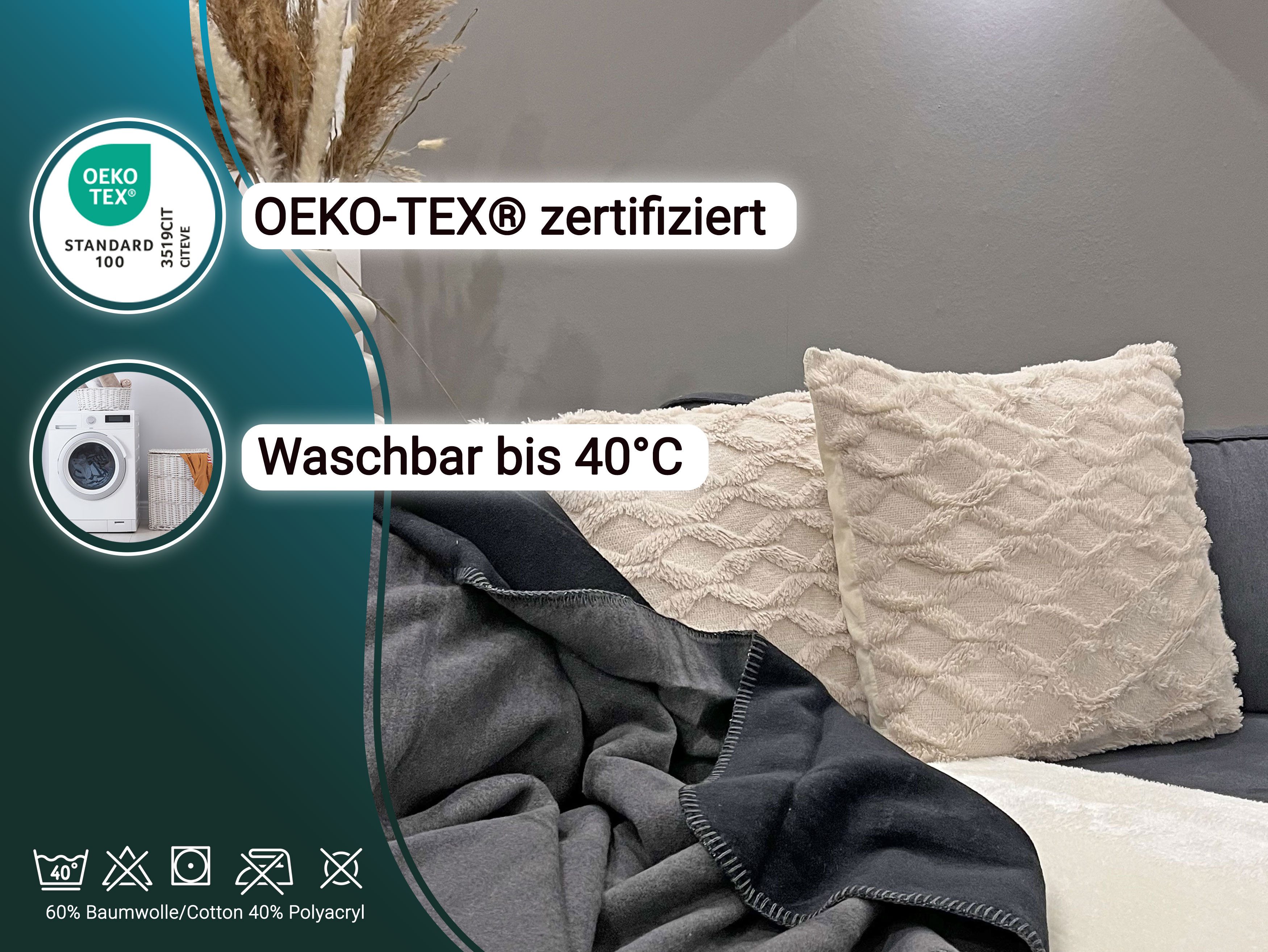 Wohndecke, ZOLLNER, Wendeoptik, 150 x 200 günstig online kaufen