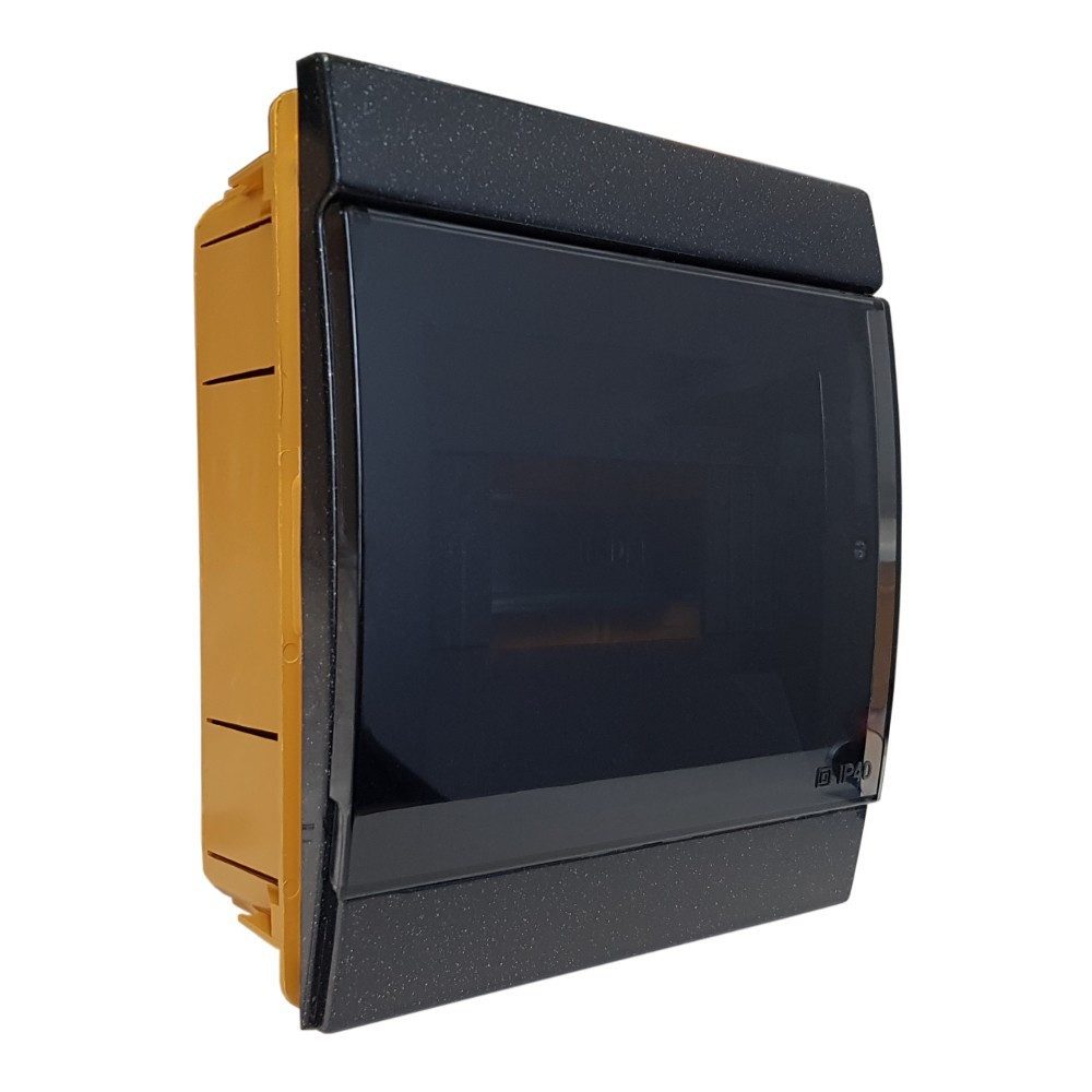 Marlanvill Verteilerbox Unterputz Verteilerkasten IP40 2/4 Module schwarz 970.04.N M-L 0841