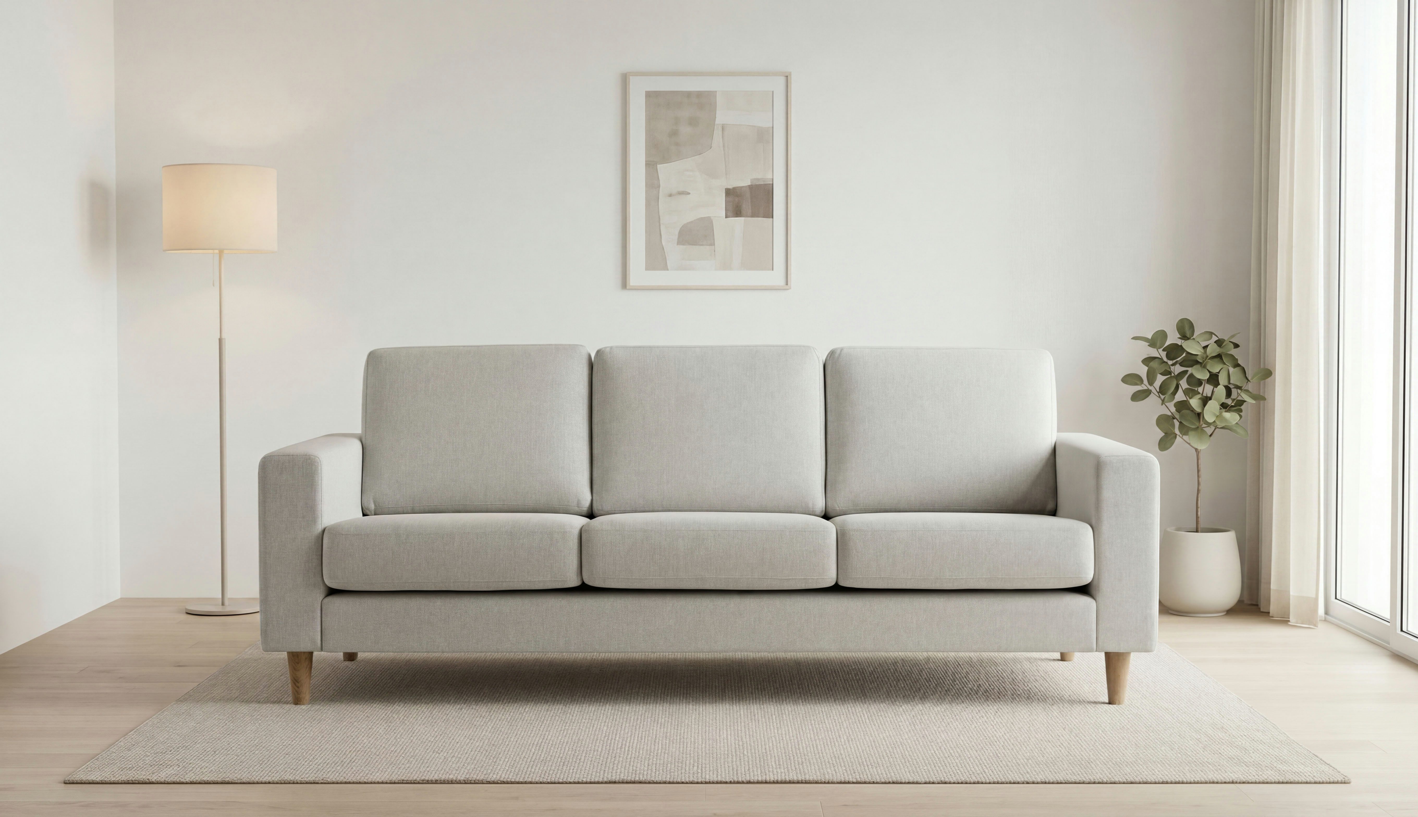 OTTO home 3-Sitzer Tvinno, im skandinavischen Stil, mit Massivholzfüßen, Breite 217 cm