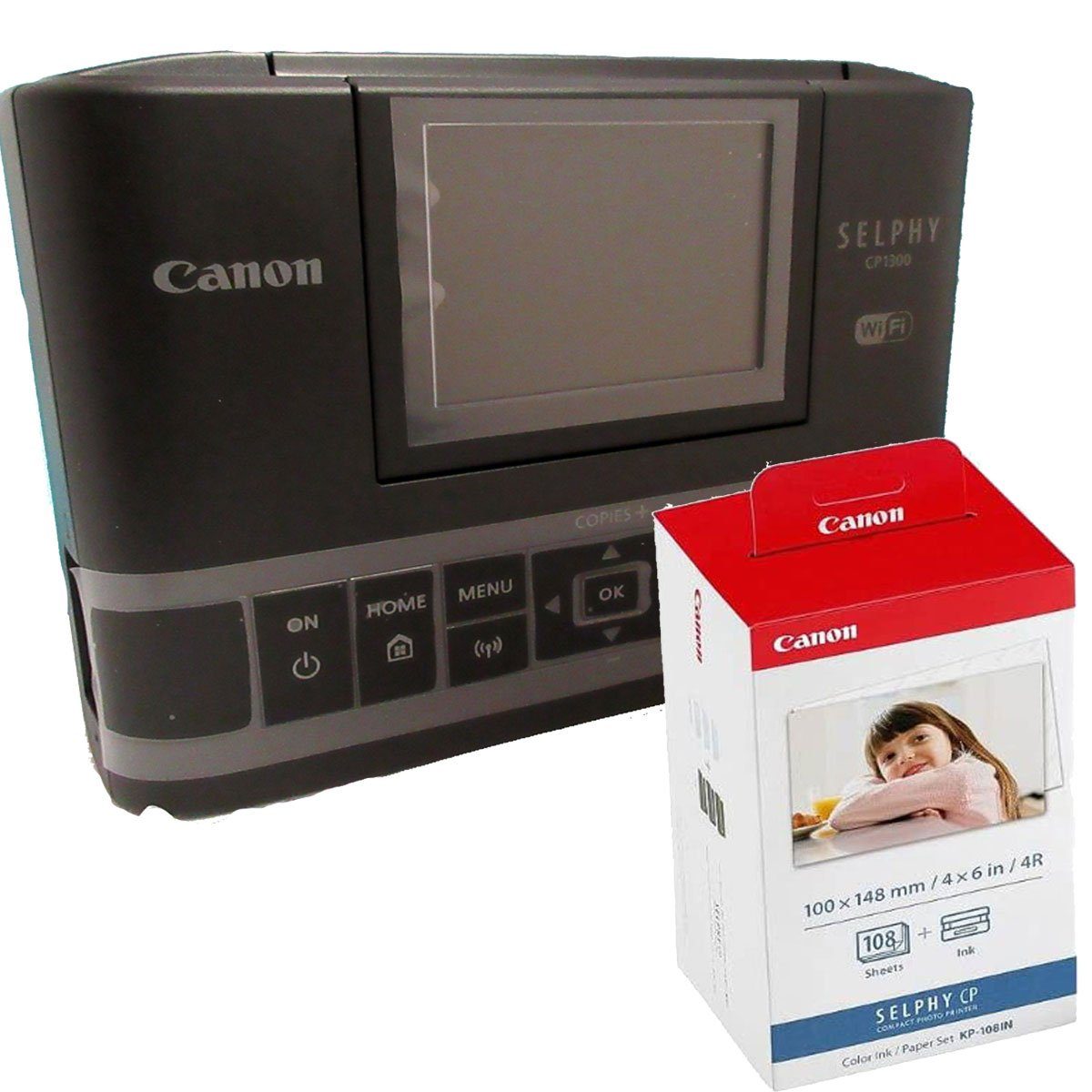 Canon Canon Selphy Fotodrucker schwarz Set KP108 IN CP1300 