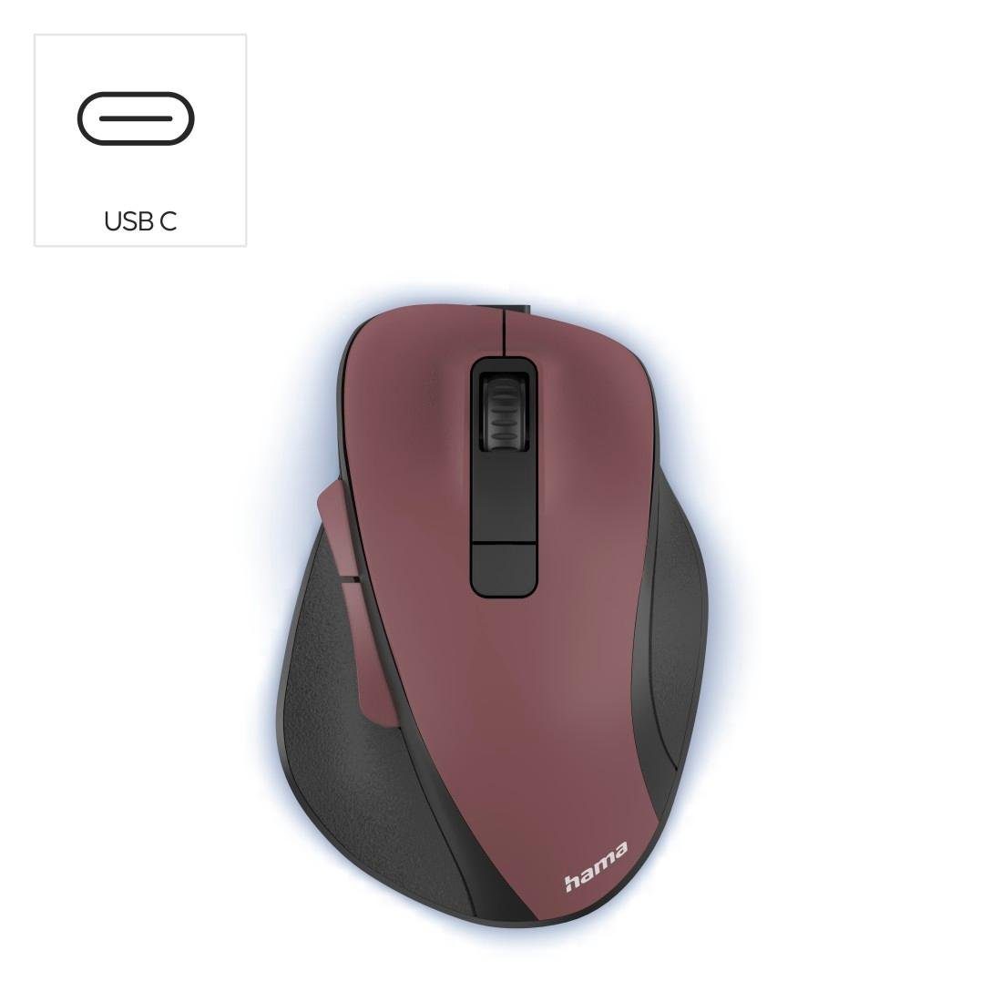 Hama Optische 6 Tasten Funkmaus, ergonomisch, Rechtshänder, leise Tasten ergonomische Maus (Funk)