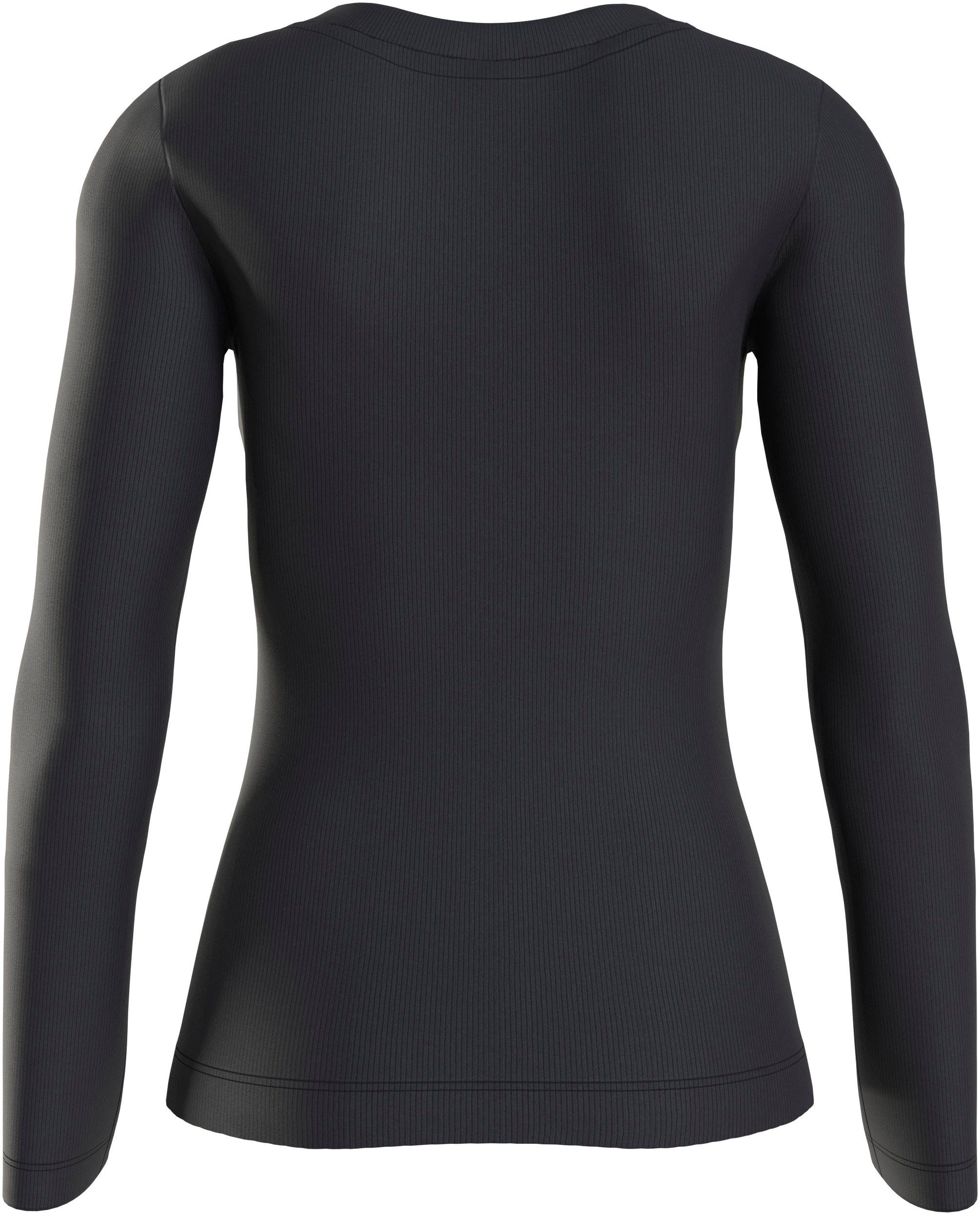 Calvin Klein Jeans Ck Black LONG SLEEVE RIB V-NECK MONOLOGO Langarmshirt