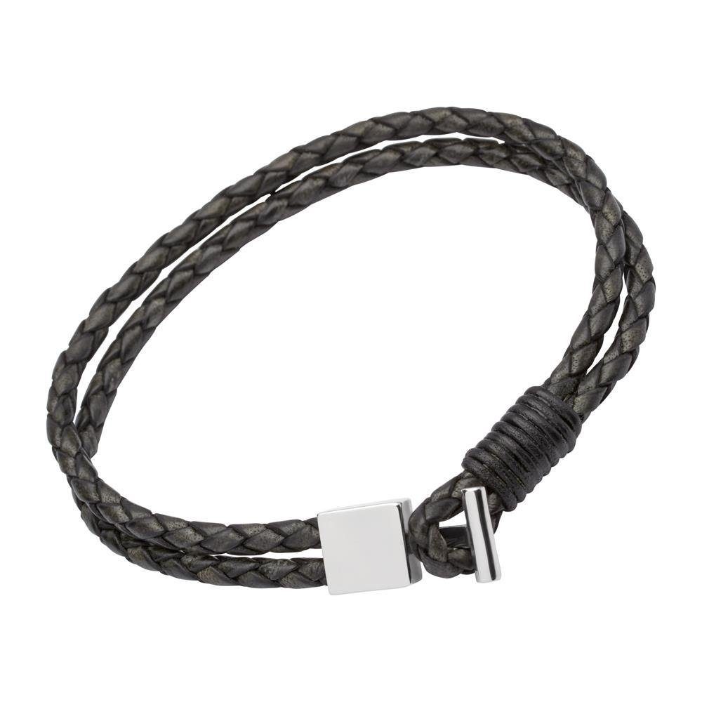 Unique Lederarmband Modernes Unique Lederarmband vintage schwarz LB0275 (Länge: 19cm)