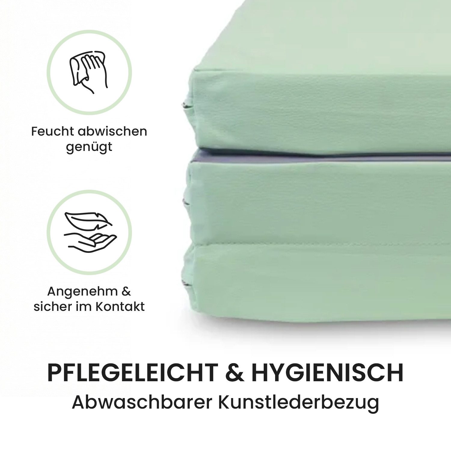 Jeflex Weichbodenmatte Jeflex Turnmatte klappbar 210 x 100 x 8 cm Weichbodenmatte, 210cm x 100cm x 8cm, Made in Germany – Bild 5 von 5
