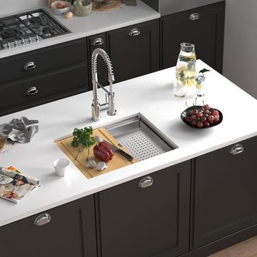 HomeGuru Küchenspüle Lebensmittelqualität Küchenspüle 36.6x48.3x25.4cm silber, rechteckig, 66.0/45.7 cm, (Packung)