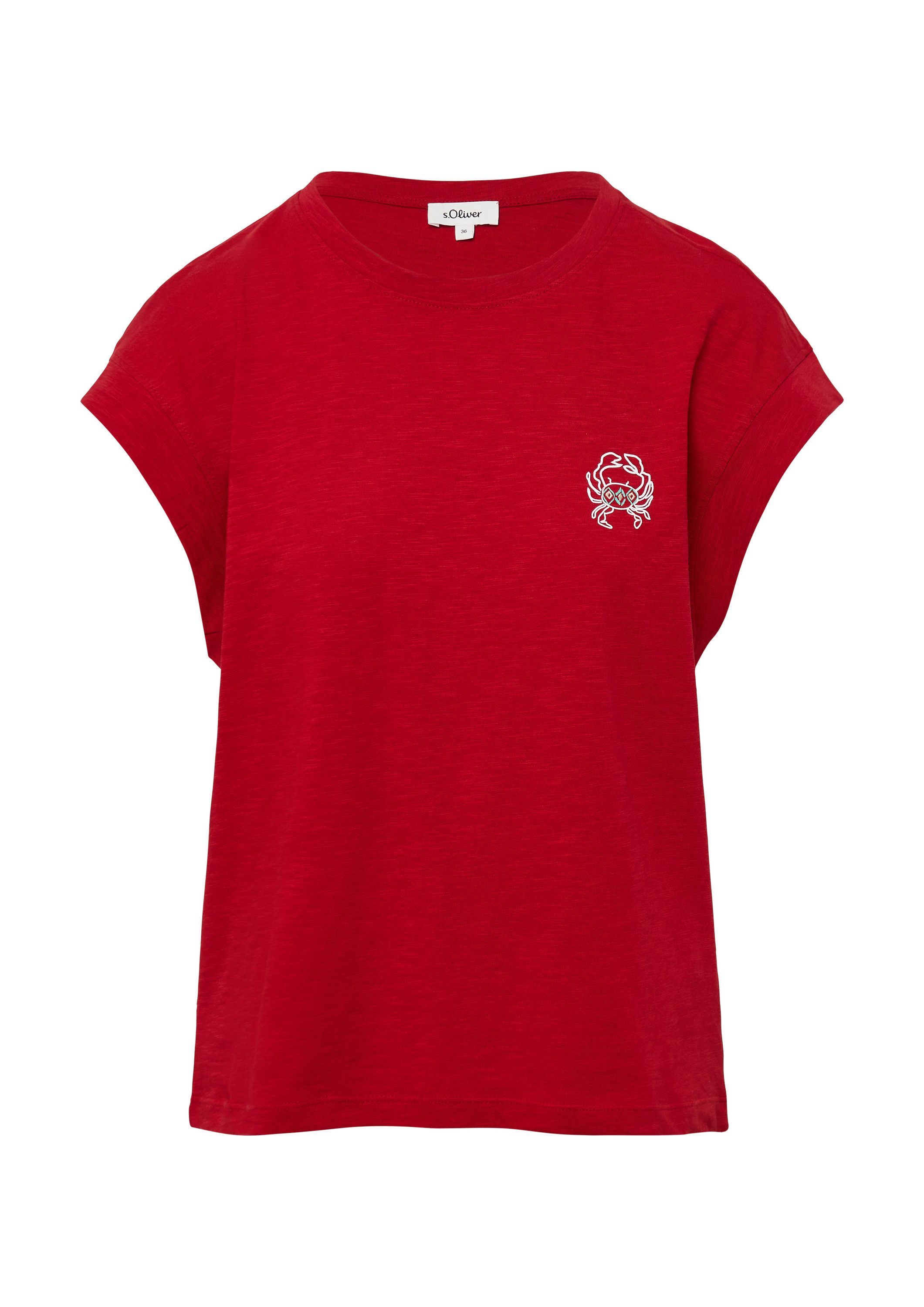 s.Oliver Kurzarmshirt T-Shirt T-Shirt im Relaxed Fit mit kleinem Artwork günstig online kaufen