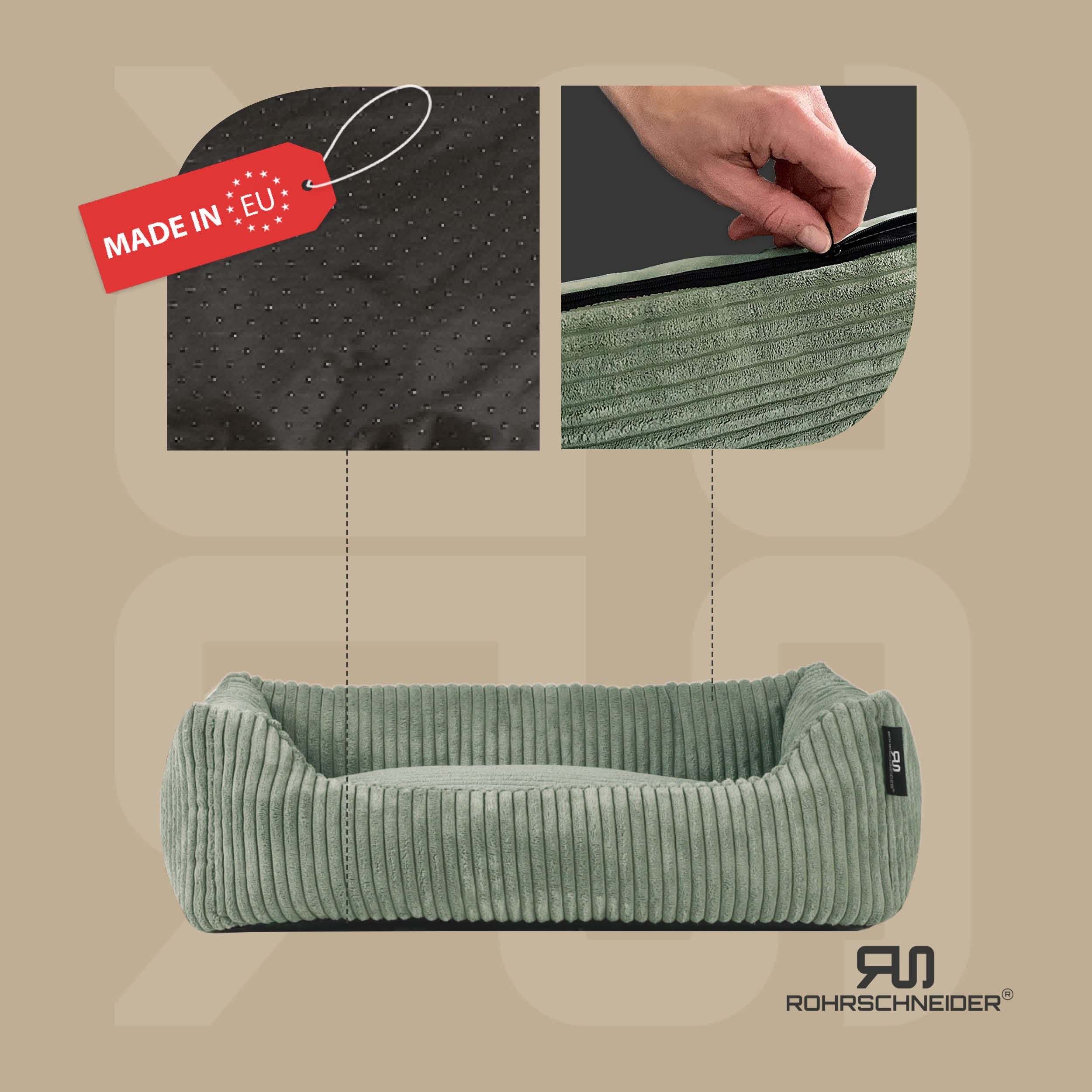 Rohrschneider Tierbett Hundebett Cord für kleine günstig online kaufen