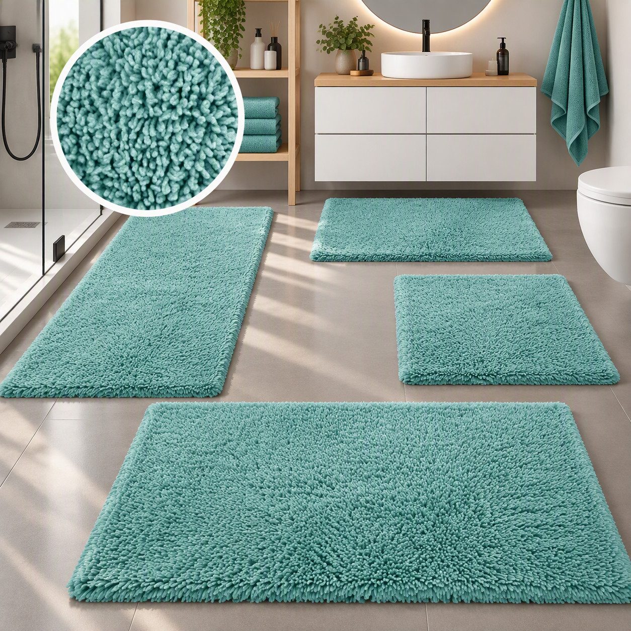 OTTO home Badematte Xennia, Badvorleger, Badezimmer Teppich, Duschvorleger, Höhe 28 mm, rutschhemmend beschichtet, schnell trocknend, Baumwolle, rechteckig, Badteppich, Uni Farben, vielseitig kombinierbar von OTTO home