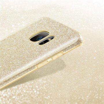 CoolGadget Handyhülle Glitzer Glamour Hülle für Samsung Galaxy S7 Edge 5,5 Zoll, Slim Case mit Glossy Effect Schutzhülle für Samsung S7 Edge Hülle