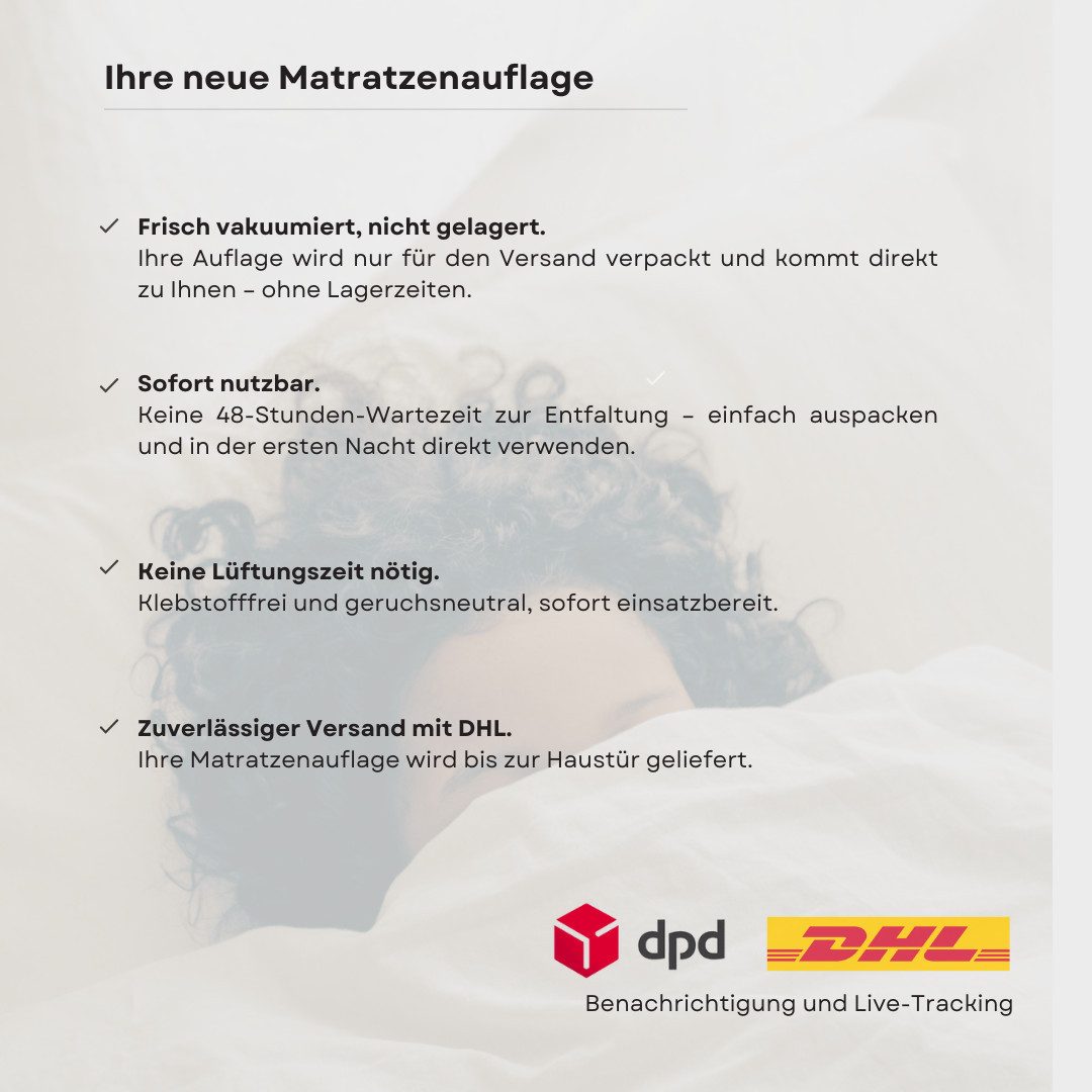 MatratzenL.A.B®, Topper TENCEL™ Lyocell Premium Bezug, H4/H5 sehr fest, 10 cm hoch, Kaltschaum, Matratzentopper ideal für Ihre Boxspringbett. klebstofffrei