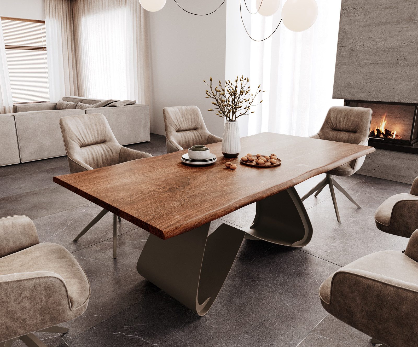DELIFE Esstisch Edge, Akazie Braun 200x100 günstig online kaufen