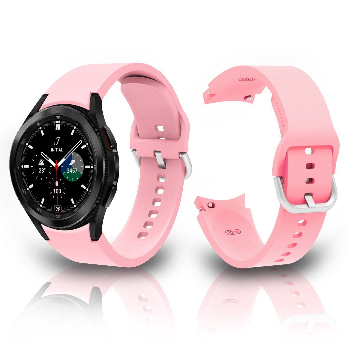 Diida Smartwatch-Armband Armband, Watch Band, Silikon, 20mm für Galaxy Watch 4/ Watch 5 rosa
