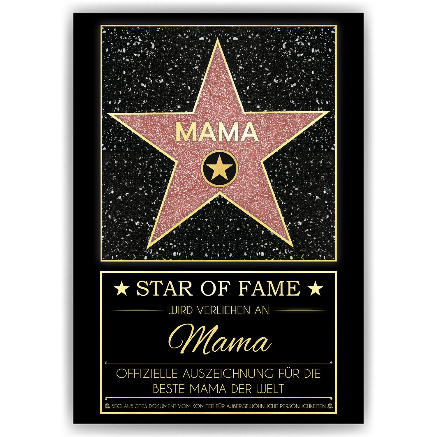 Tigerlino Poster Mama Hollywood Stern Urkunde günstig online kaufen