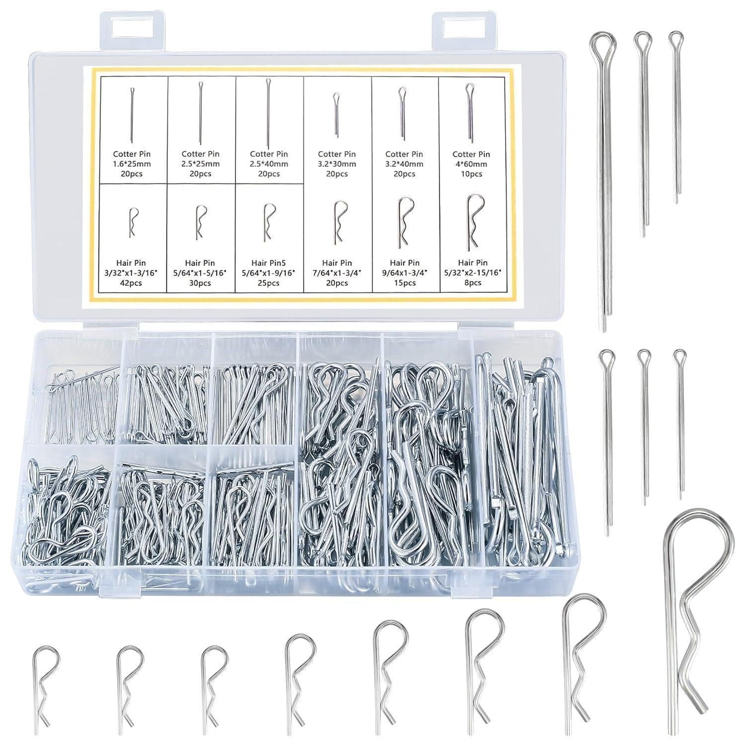 LuxusKollektion Multitool Splinte Federstecker R Clips Federsplinte Cotter Pins 250PCS R+I