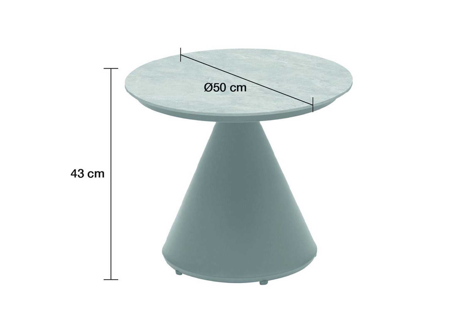 dasmöbelwerk Gartentisch Couchtisch Madison Beistelltisch Gartentisch Ø50x43 Teakholz Aluminium