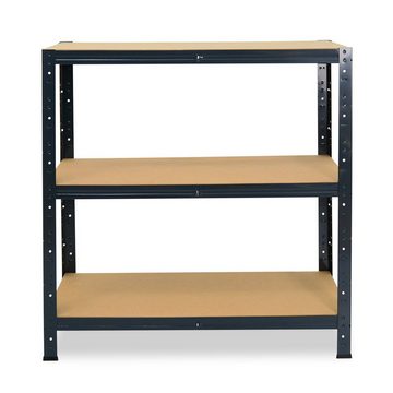 shelfplaza Schwerlastregal HOME, 90x100x30cm anthrazit, Metallregal mit 3 Böden, als Kellerregal, Garagenregal, Werkstattregal oder Lagerregal, Steckregal Metall mit 175kg Tragkraft