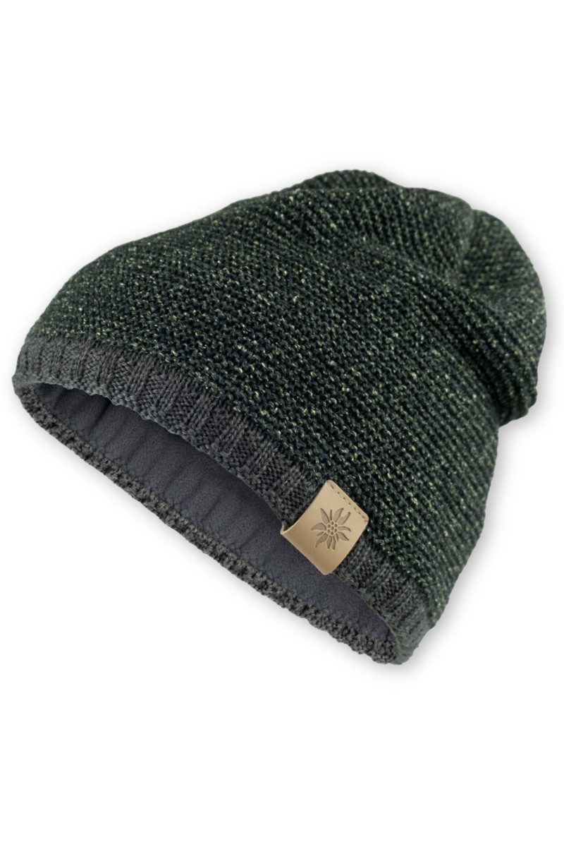 Bavarian Caps Strickmütze Beanie - TRACHTEN-HAUM - dunkelgrün