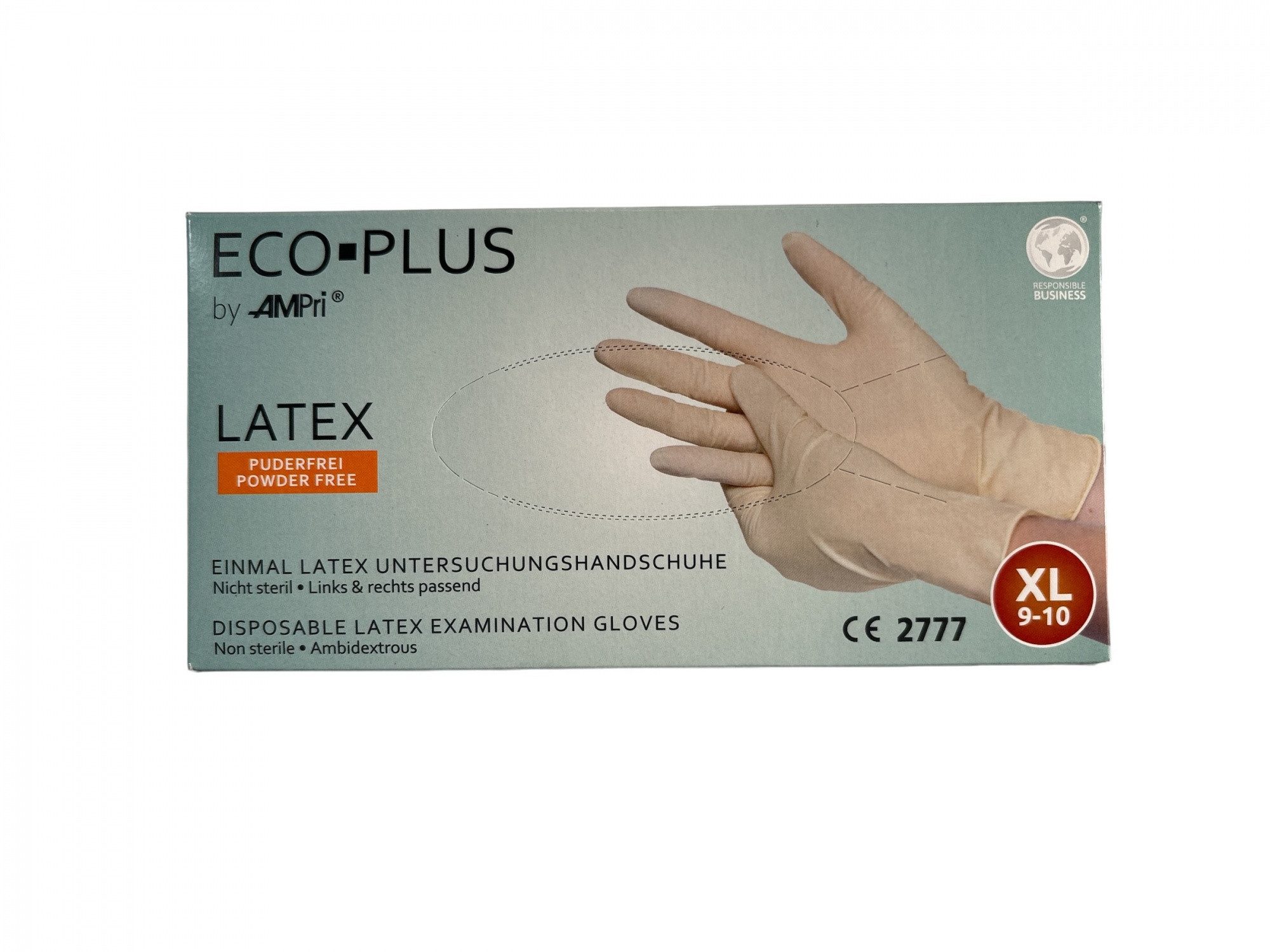 AMPri Latexhandschuhe Eco-Plus Latexhandschuh, weiß, puderfrei günstig online kaufen
