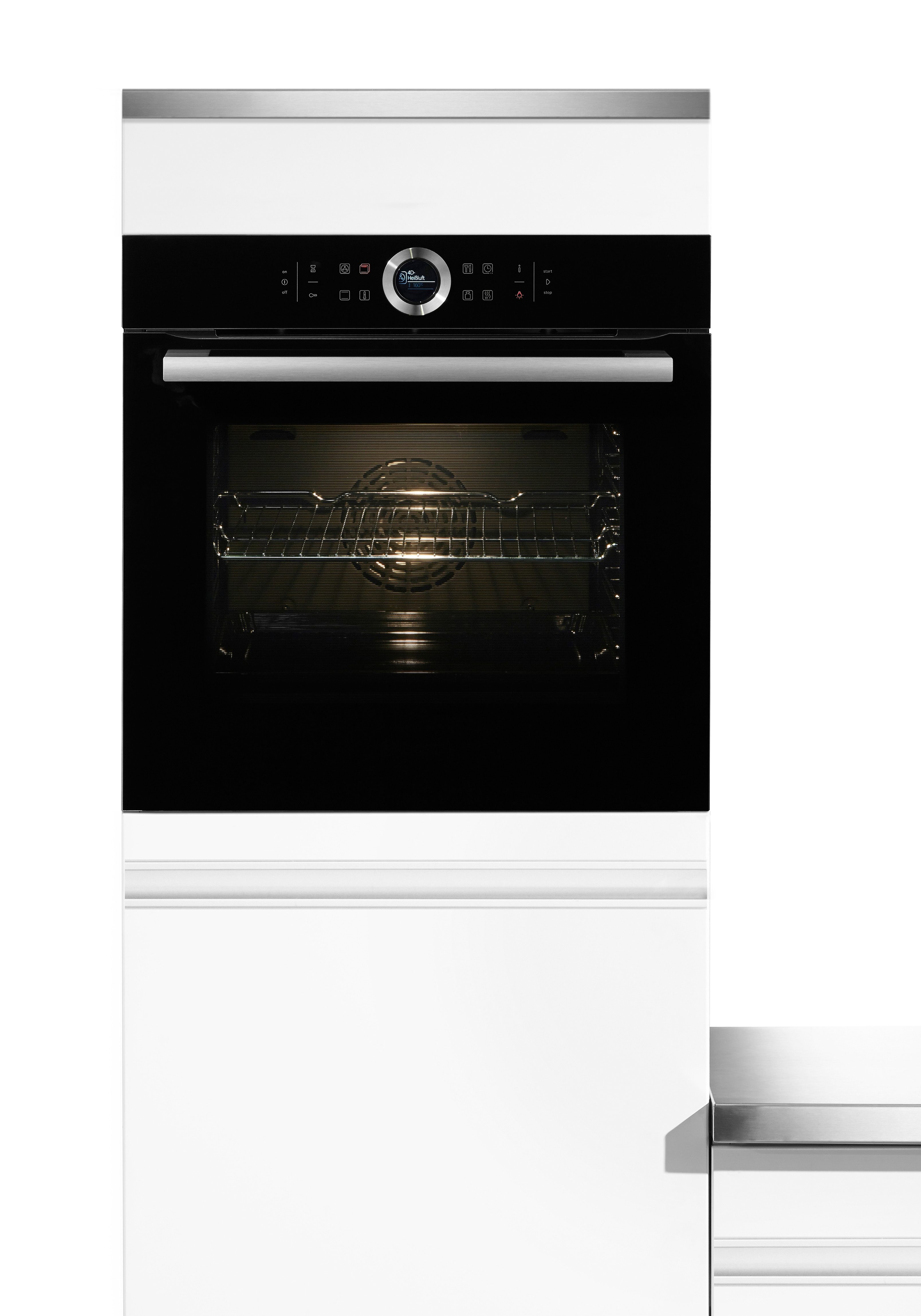 BOSCH Backofen Serie 8 HBG635BB1, mit Teleskopauszug nachrüstbar, ecoClean, mit Pizzastufe - BOSCH