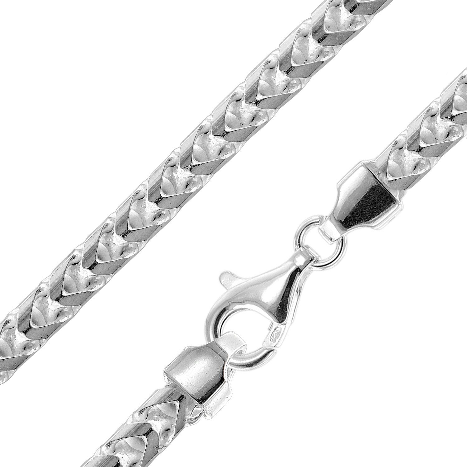 Kette ohne Anhänger 925 Silber Fuchsschwanzkette Breite 5,6 mm