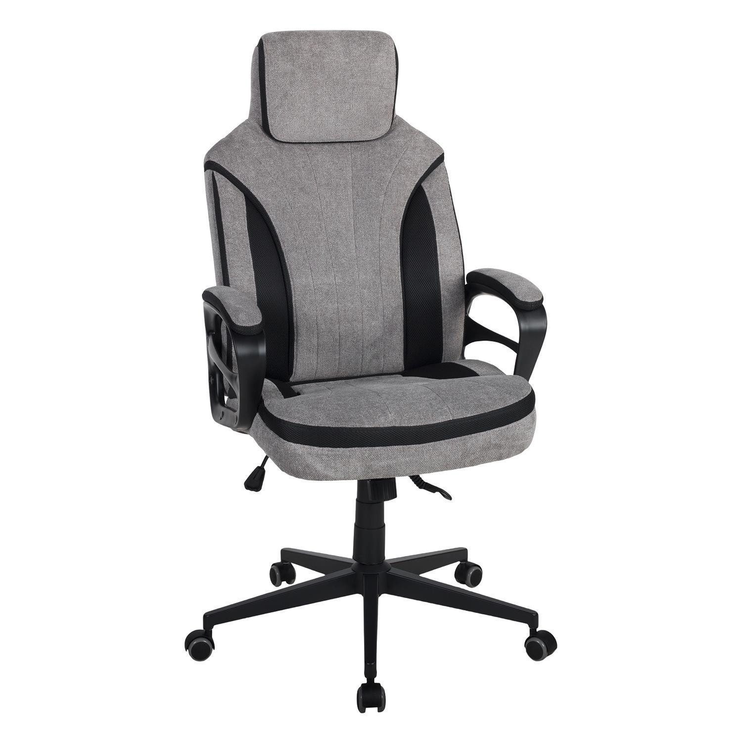 Duo Collection Chefsessel SANDRO, Grau, Schwarz, Netzstoff, Webstoff, Höhenverstellbar, Wippmechanik, B 66 x H 117 x T 66 cm