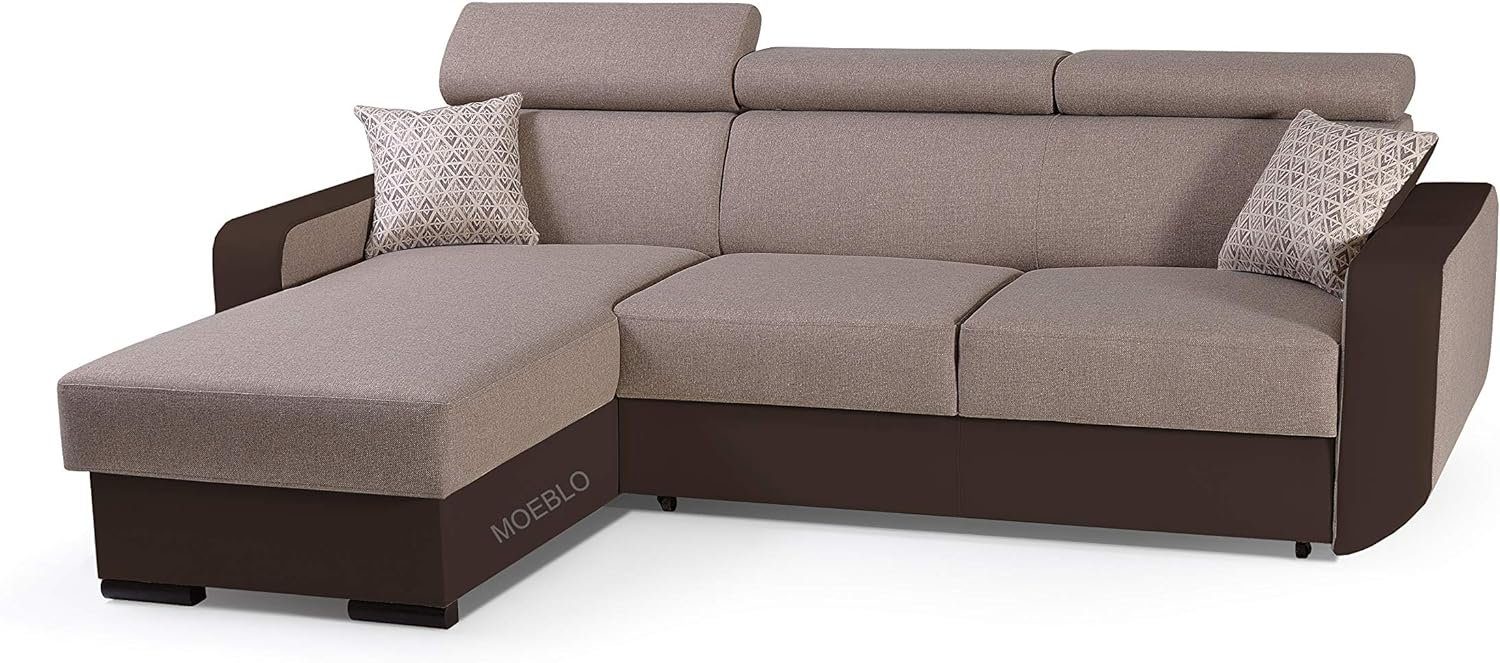 MOEBLO Ecksofa Pedro, Eckcouch Sofa Couch Wohnlandschaft L-Form Polsterecke - 236x165x97 cm, mit Schlaffunktion, mit Bettkasten TOFFI (INARI 23 + SOFT 66)