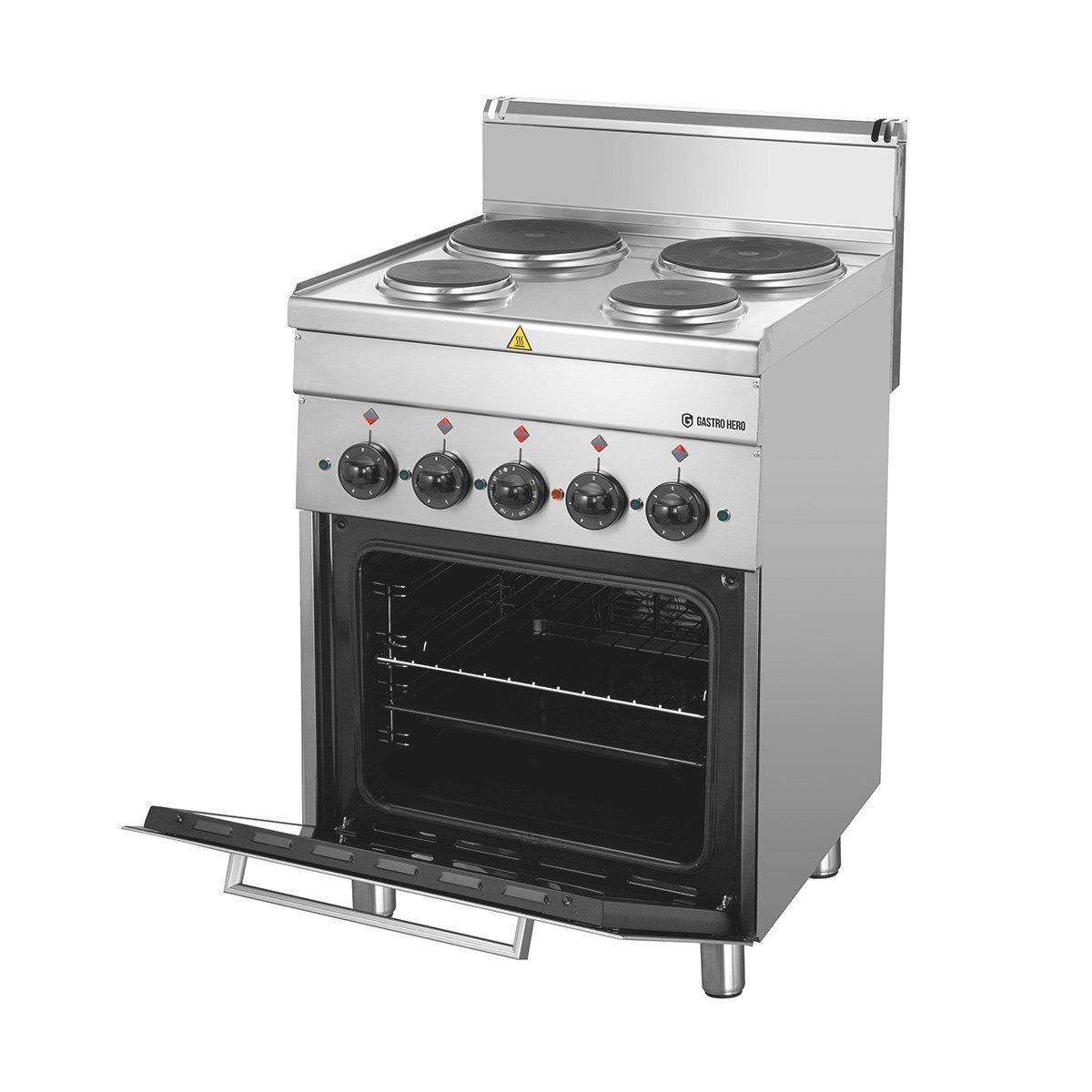 GastroHero Dönergrill Elektroherd 4 Kochfelder mit Backofen Grill 12,5 kW