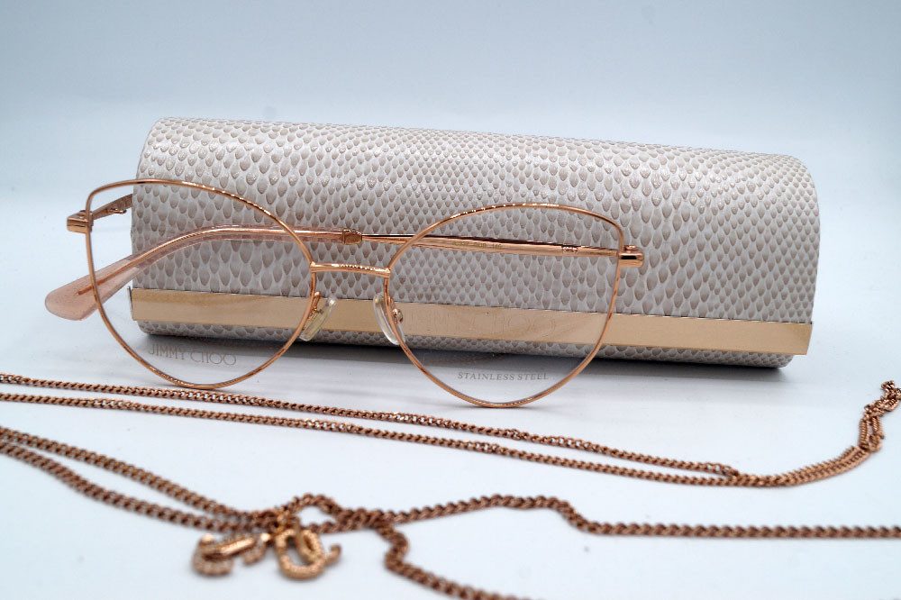 JIMMY CHOO Brillengestell JIMMY CHOO Brillenfassung Brillengestell Eyeglasses Frame JC 327 DDB