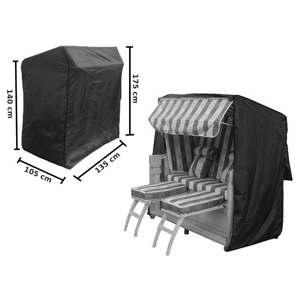 mit Gartenmöbel-Schutzhülle Kordelverschluss Melko Abdeckplane, 135x105x175 cm Schutzhülle Schutzplane Gartenmöbel