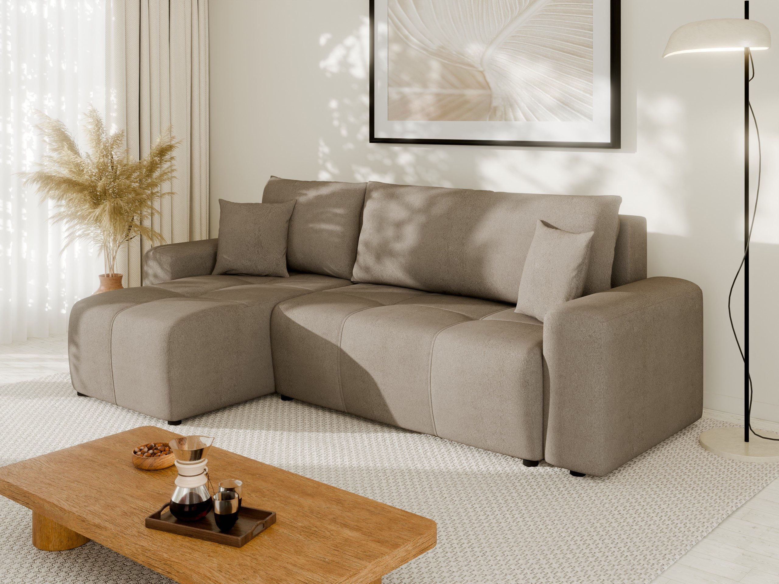Homesy Ecksofa NOLANI Ecksofa mit Schlaffunktion & Bettkasten – Modern & Bequem