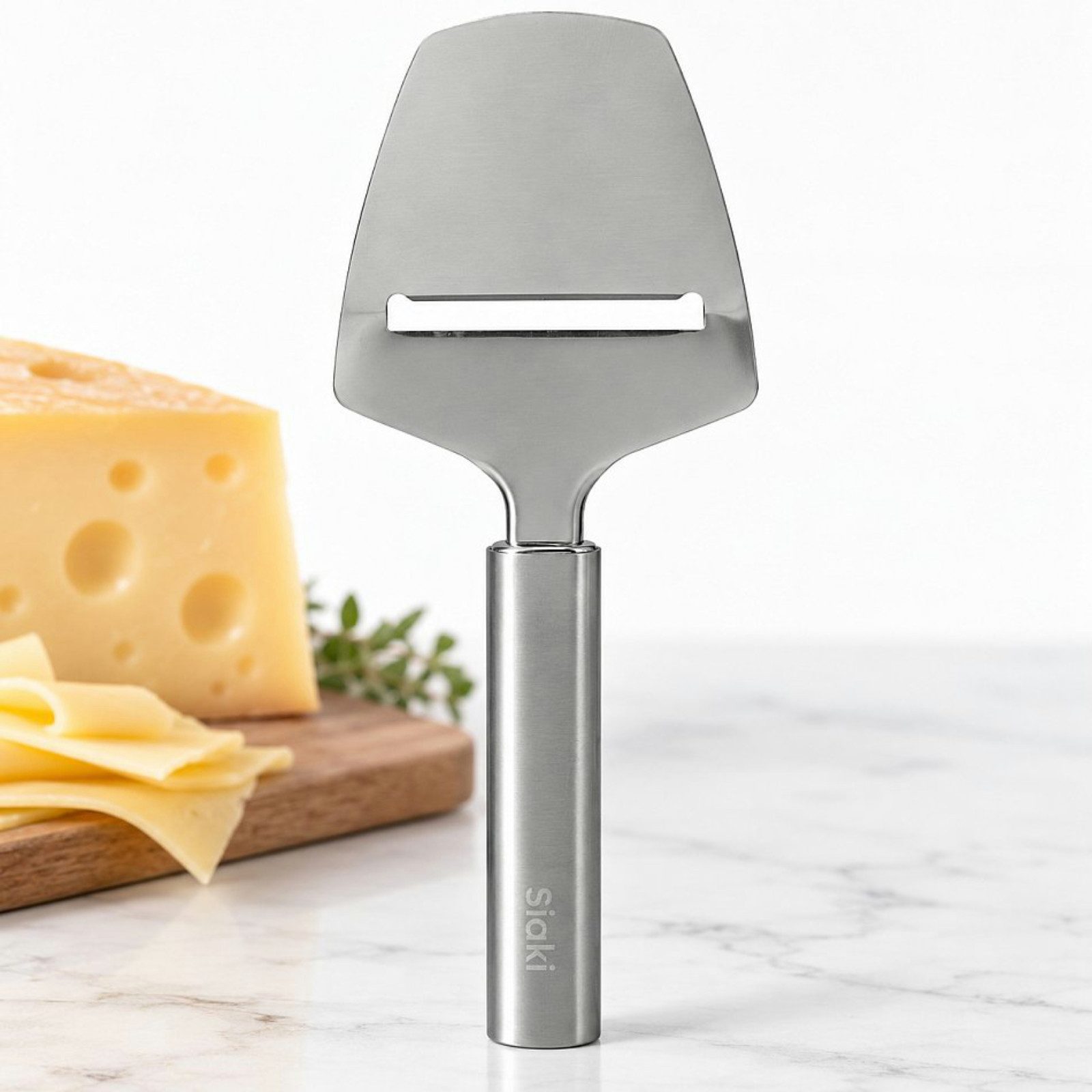 Koopman Käsehobel Käseschneider Reibe Holz Edelstahl Käsemesser, Edelstahl, (Stück, 1-St., Packung), Käsereibe, Edelstahl, Küchenutensil, Käse Schneider, Käsemesser
