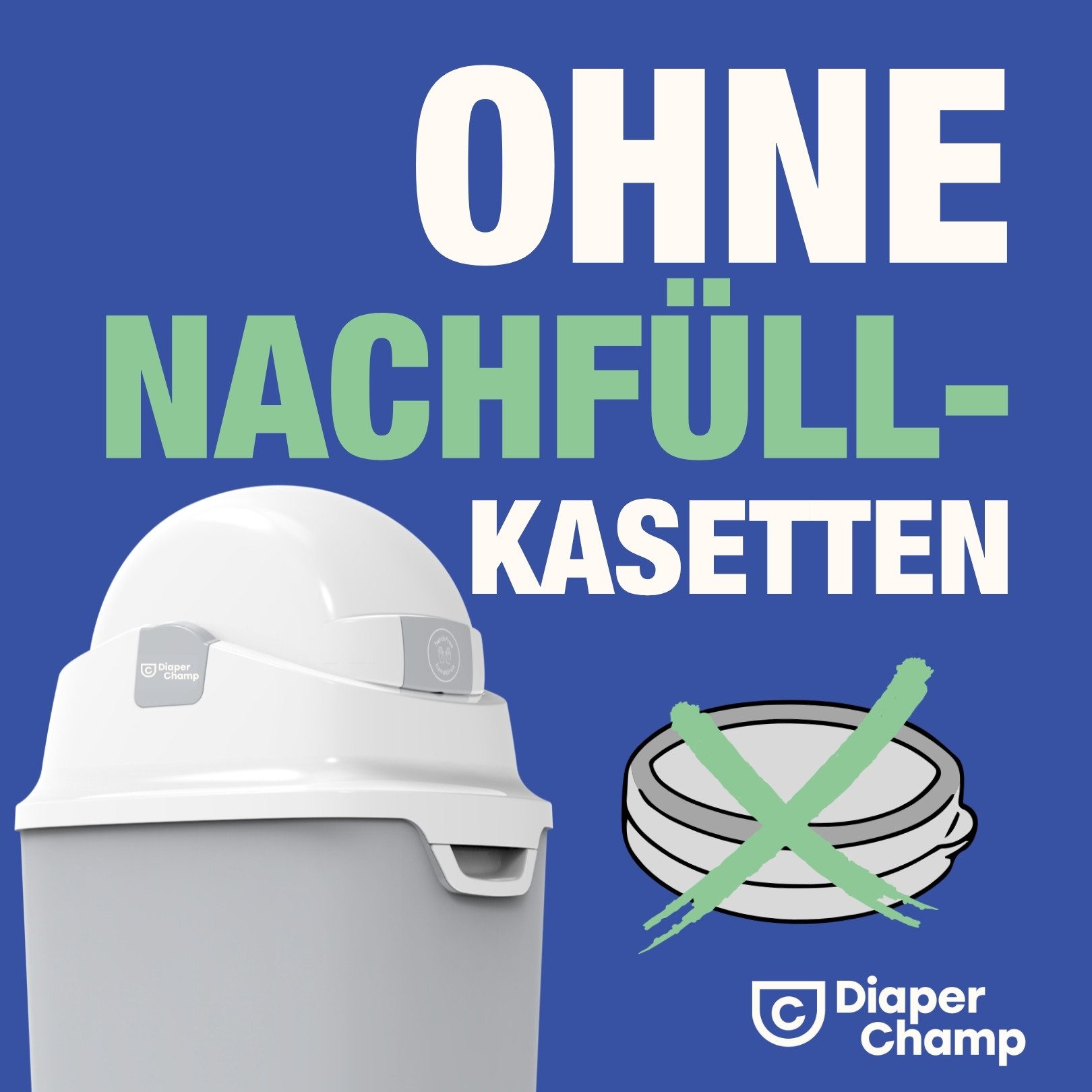 Diaper Champ Windeleimer Diaper Champ ONE Medium Handsfree Windeleimer mit Pedal geruchsdicht