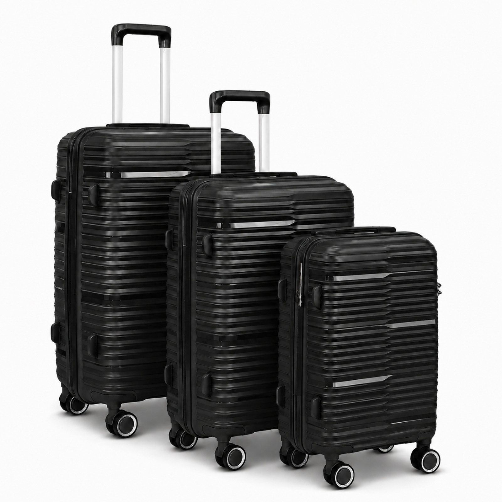 Barut Trolleyset PP Reisekofferset Schwarz, (Set, 3 tlg., MS-19061)