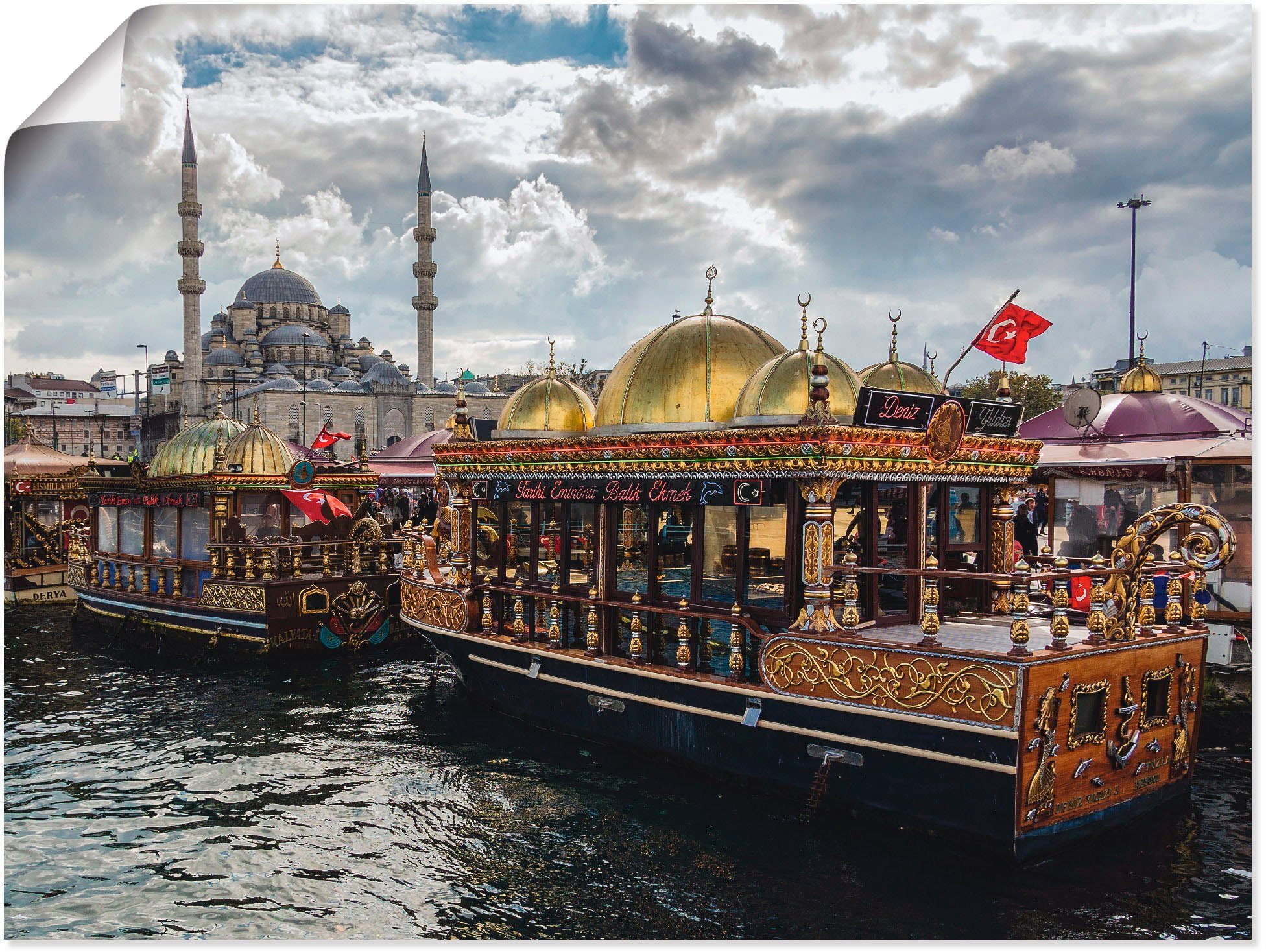 Artland Wandbild Blick auf versch. Wandaufkleber St), (1 als Gebäude Leinwandbild, oder Poster Istanbul, Größen in