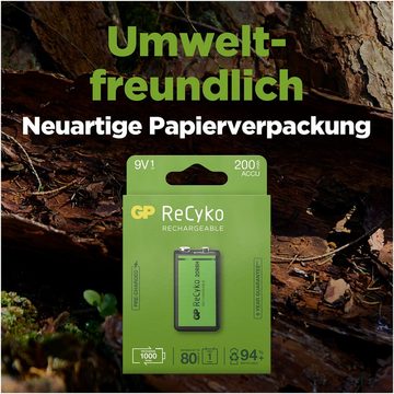 GP Batteries 9V Akku GP NiMH 200 mAh ReCyko 8,4V 1 Stück Akku 200 mAh (1,2 V)