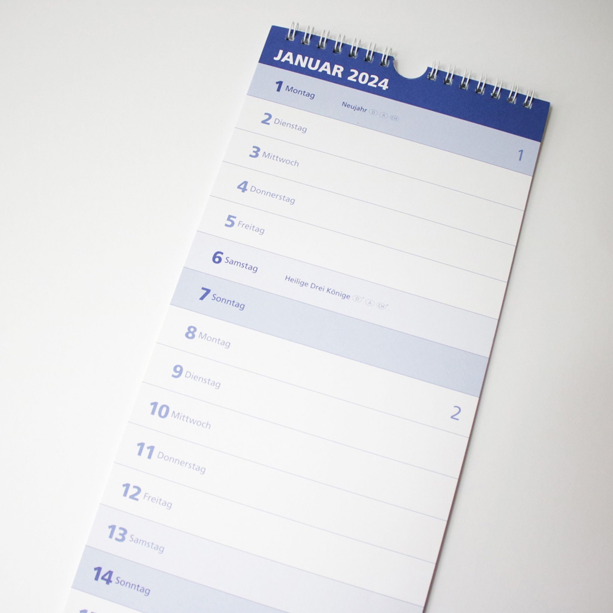 ADINA Wandkalender 2026 ADINA Streifenkalender XXL blau 64x15cm Monatskalender