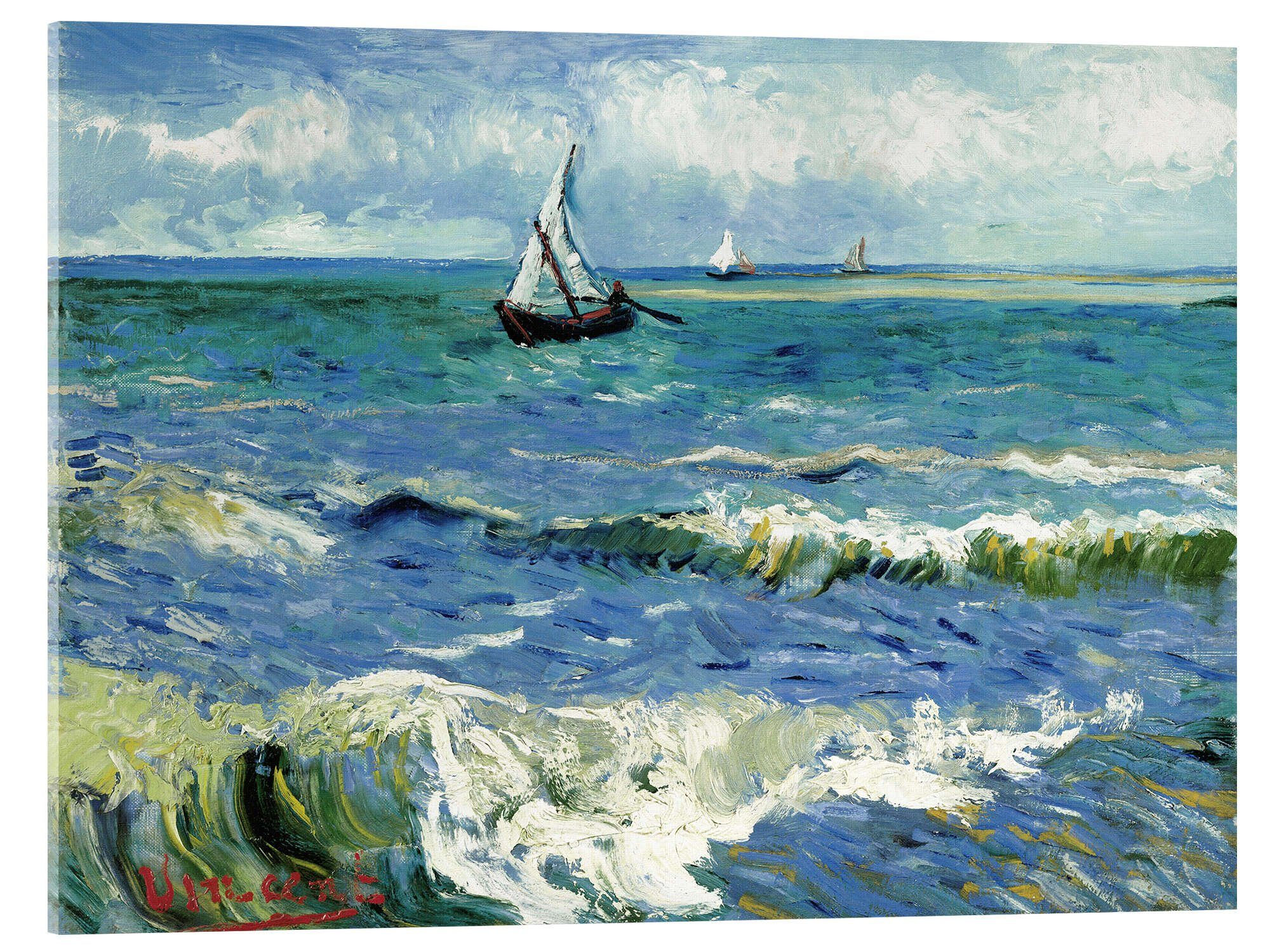 Posterlounge Wandbild Fischerboote bei Saintes Maries de la Mer, Vincent van Gogh, erhältlich als Poster, Leinwandbild, Wandsticker oder Acrylglasbild