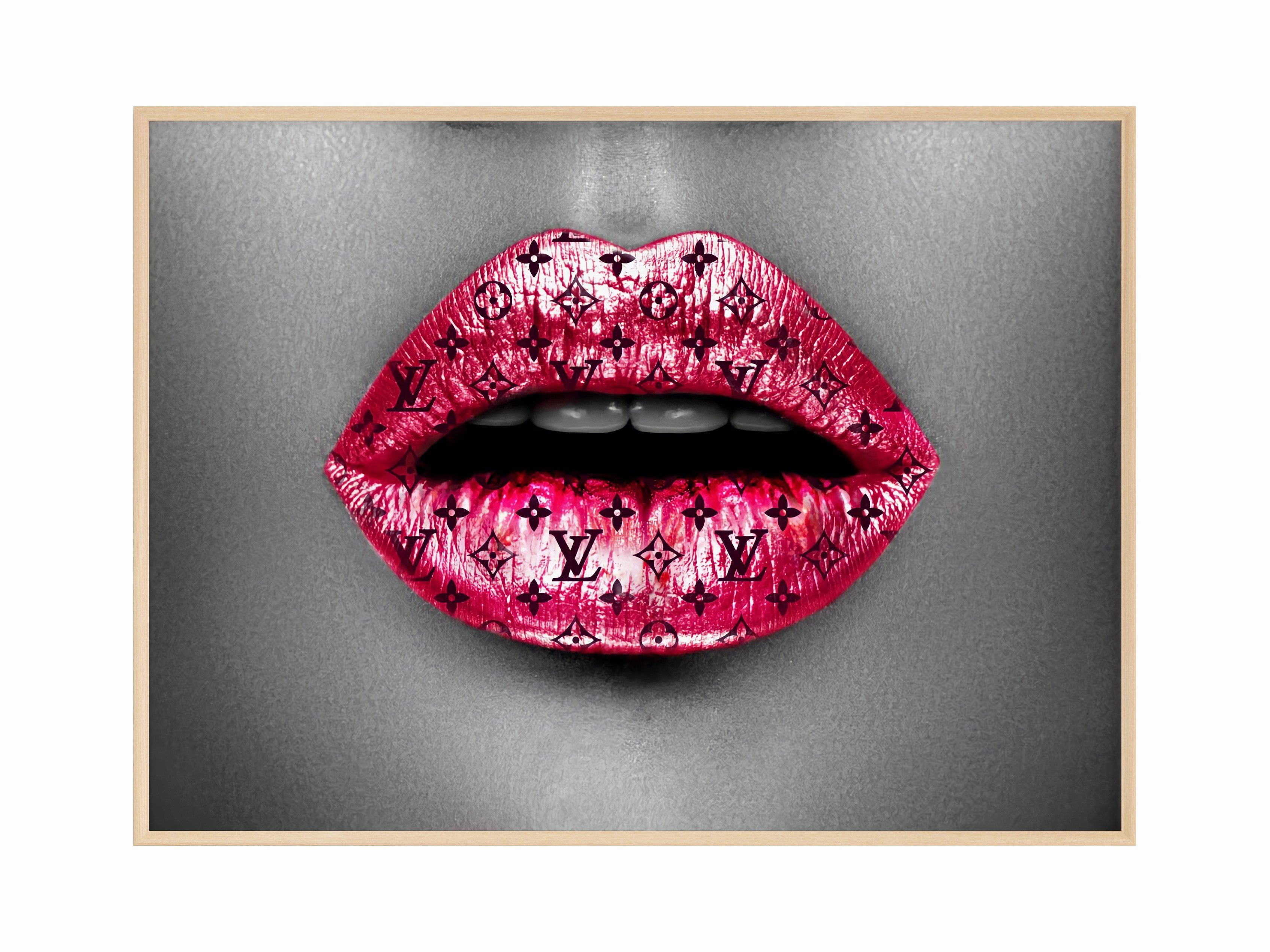 JUSTGOODMOOD Poster Premium ® Louis Vuitton Poster · Lippen · ohne Rahmen, günstig online kaufen