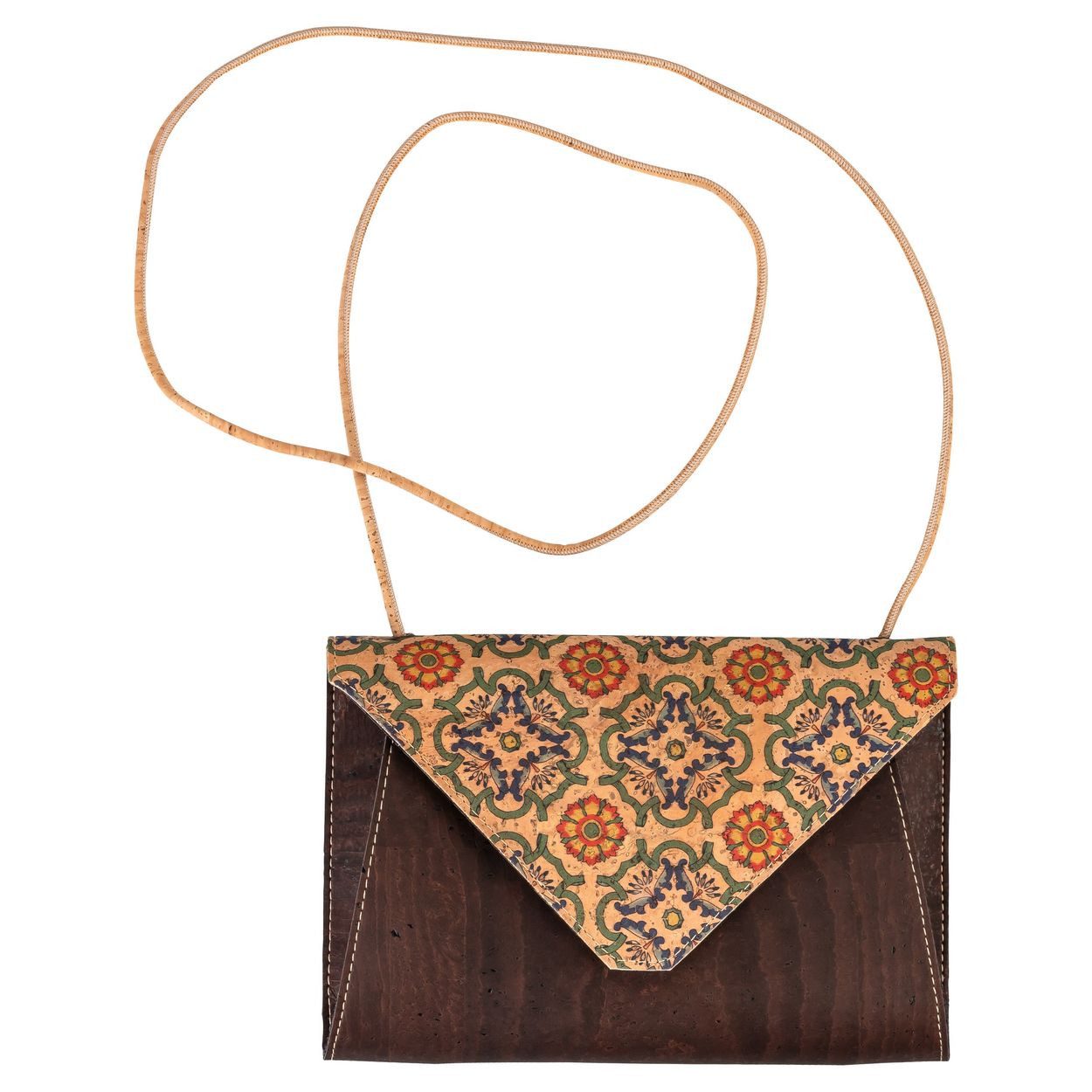 Kork-Deko.de Handtasche Kleine Kork-Handtasche braun – vegane Clutch zum Umhängen