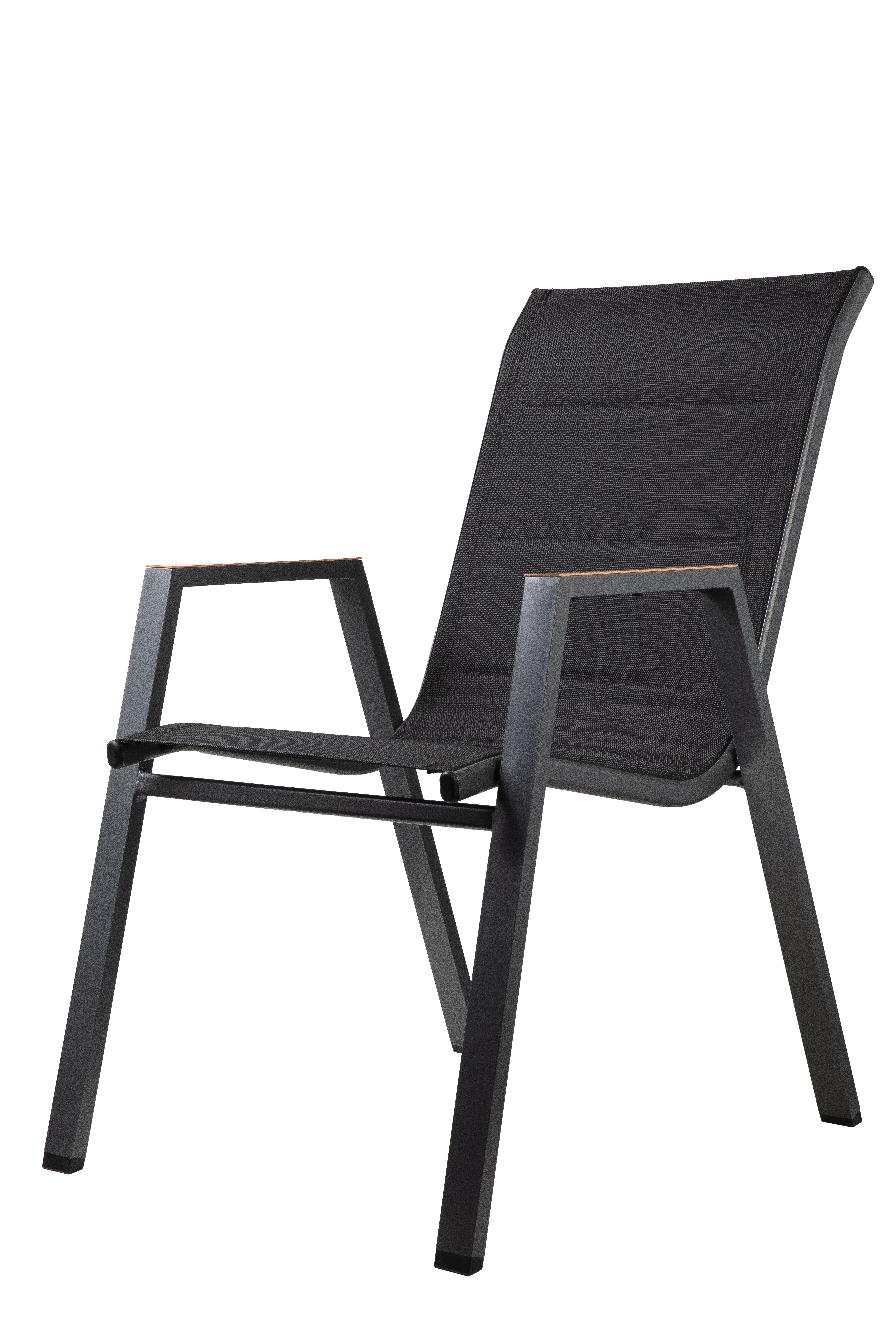 Greemotion Gartenstuhl [Malta ] Balkonstuhl Anthrazit Stahl 54x74x91 cm, gepolstert