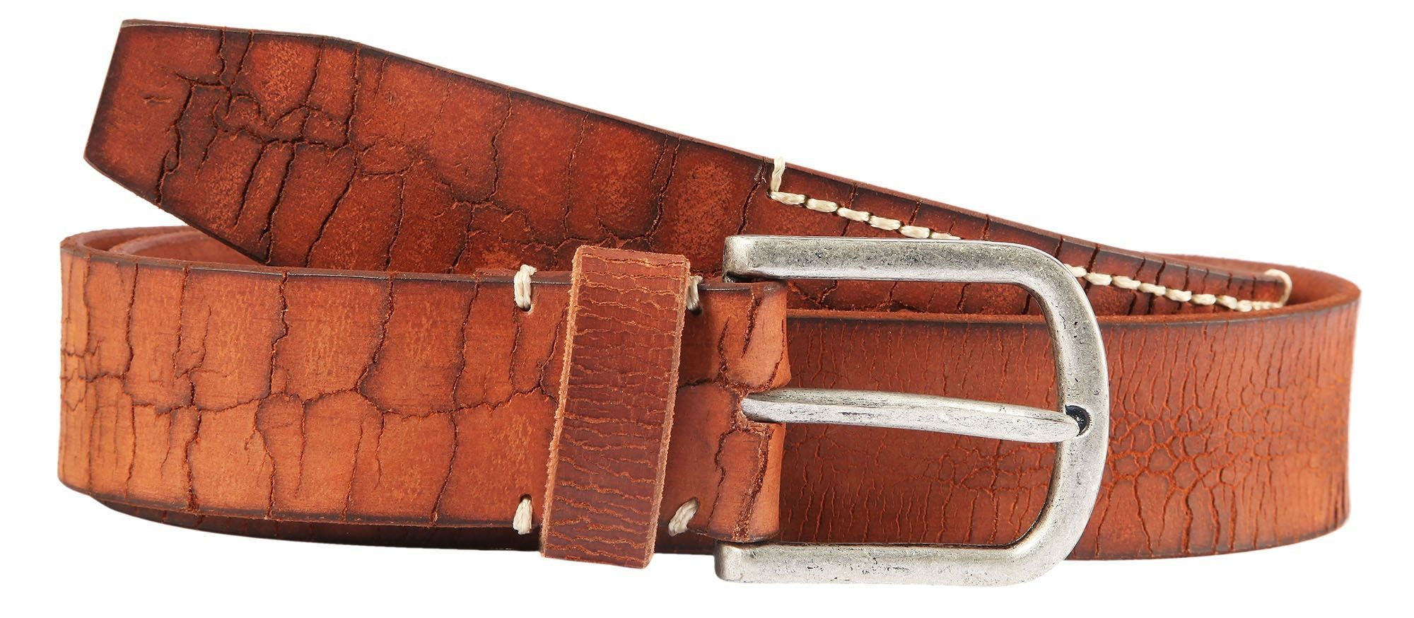 Leonardo Verrelli Ledergürtel LV0150 hochwertiges Echt Leder, braun, 90 cm günstig online kaufen