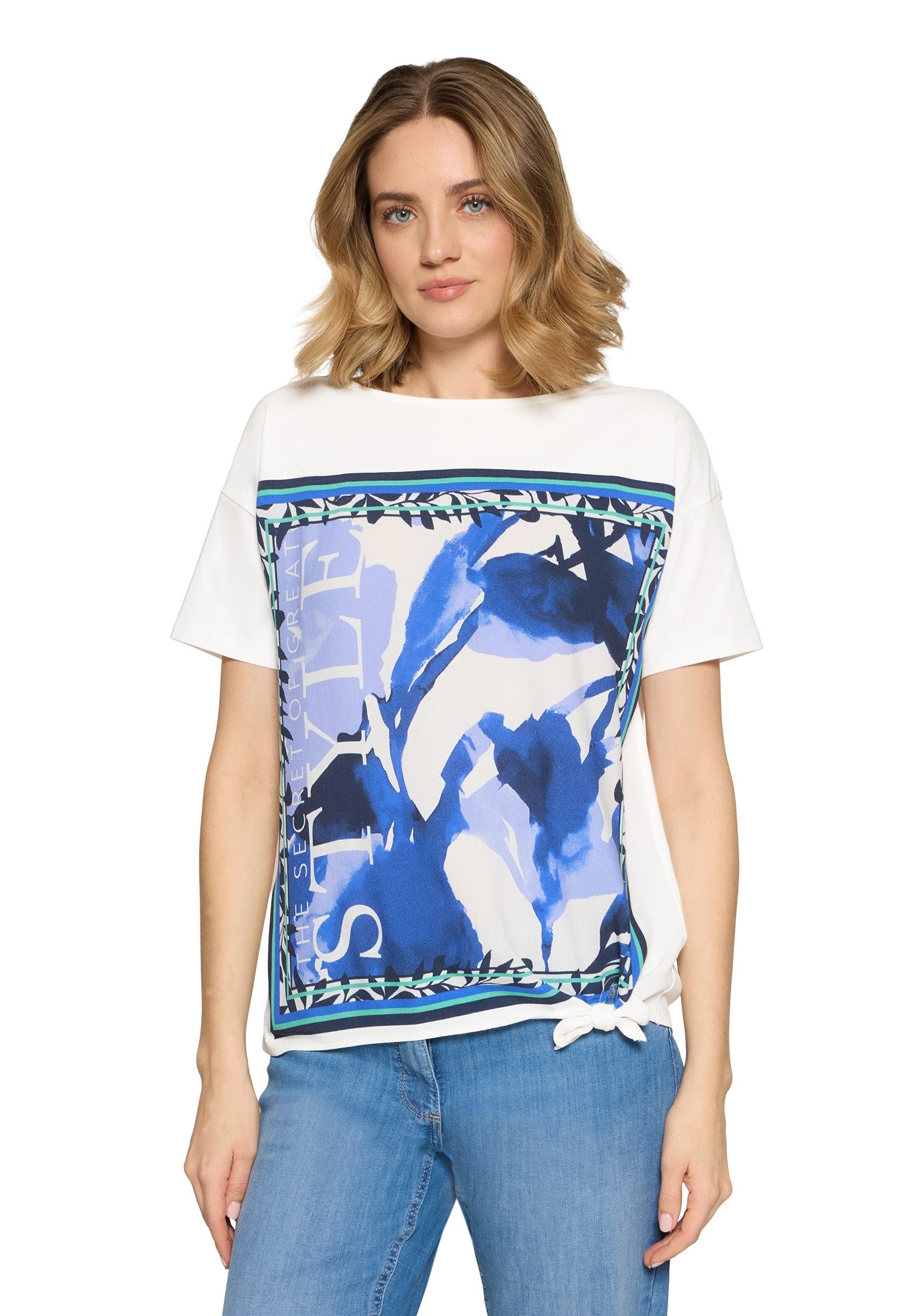 Kurzarmshirt Damen mit Schleifenknoten