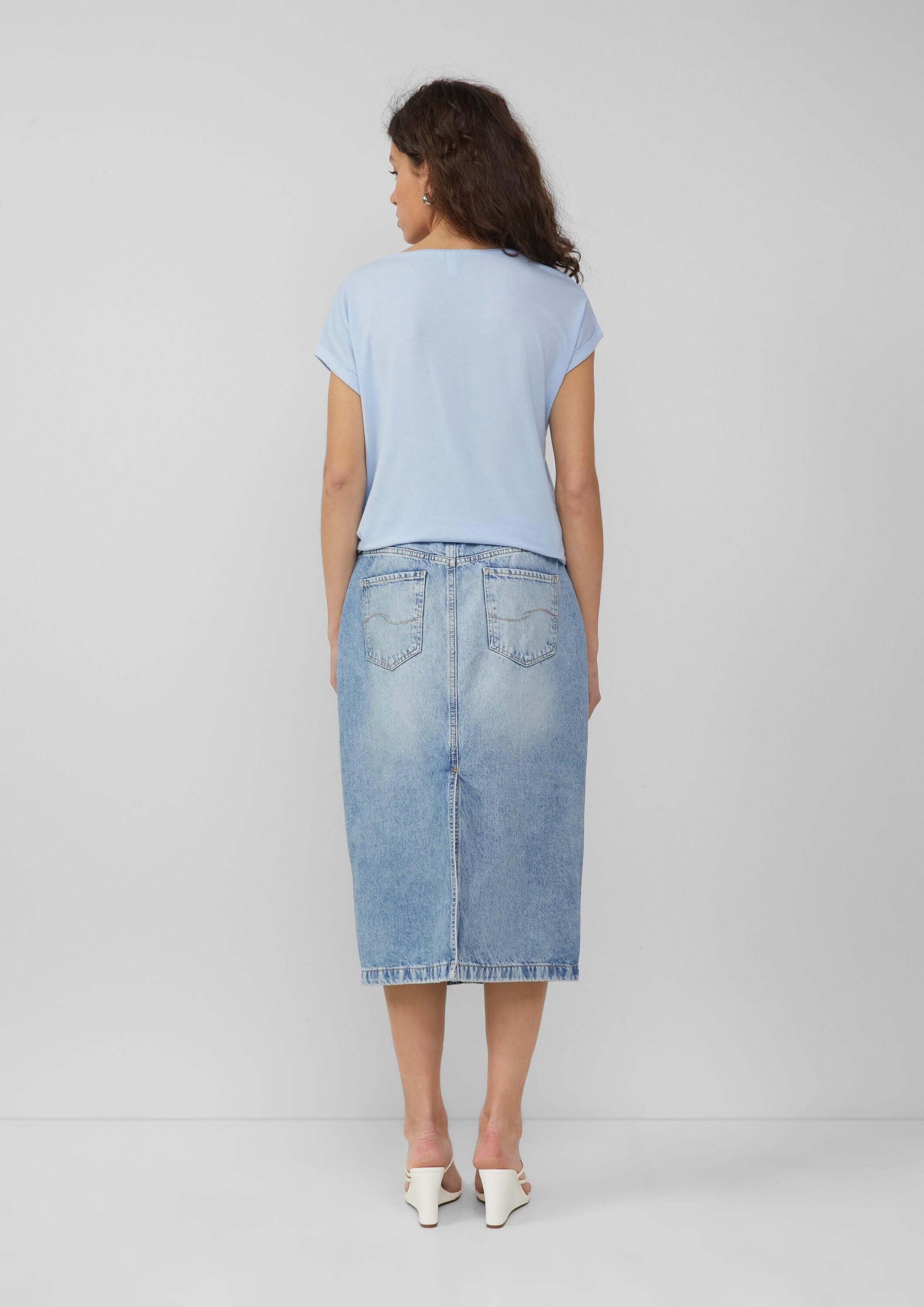 QS Kurzarmshirt T-Shirt Loose-Fit-Shirt im Lyocellmix günstig online kaufen