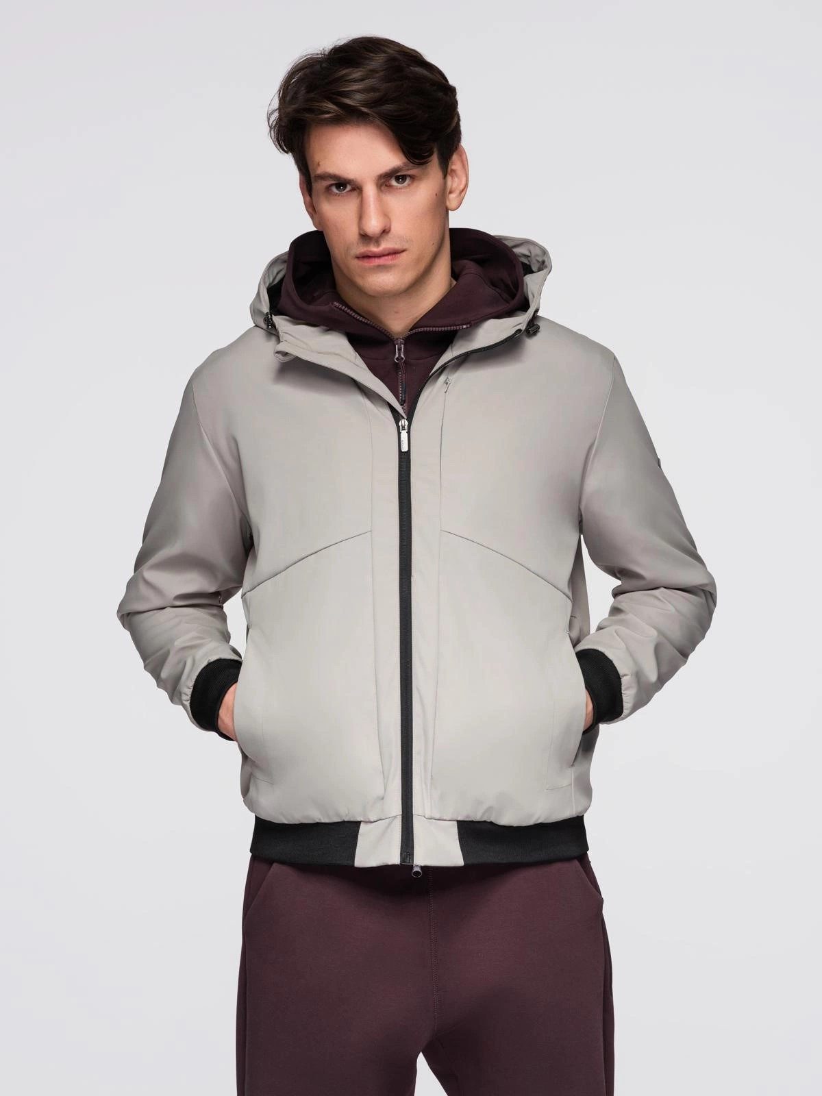 OMBRE Regenjacke Leichte Herrenjacke mit Mesh-Futter und Kapuze Wasserabweisender, schnelltrocknender Oberstoff
