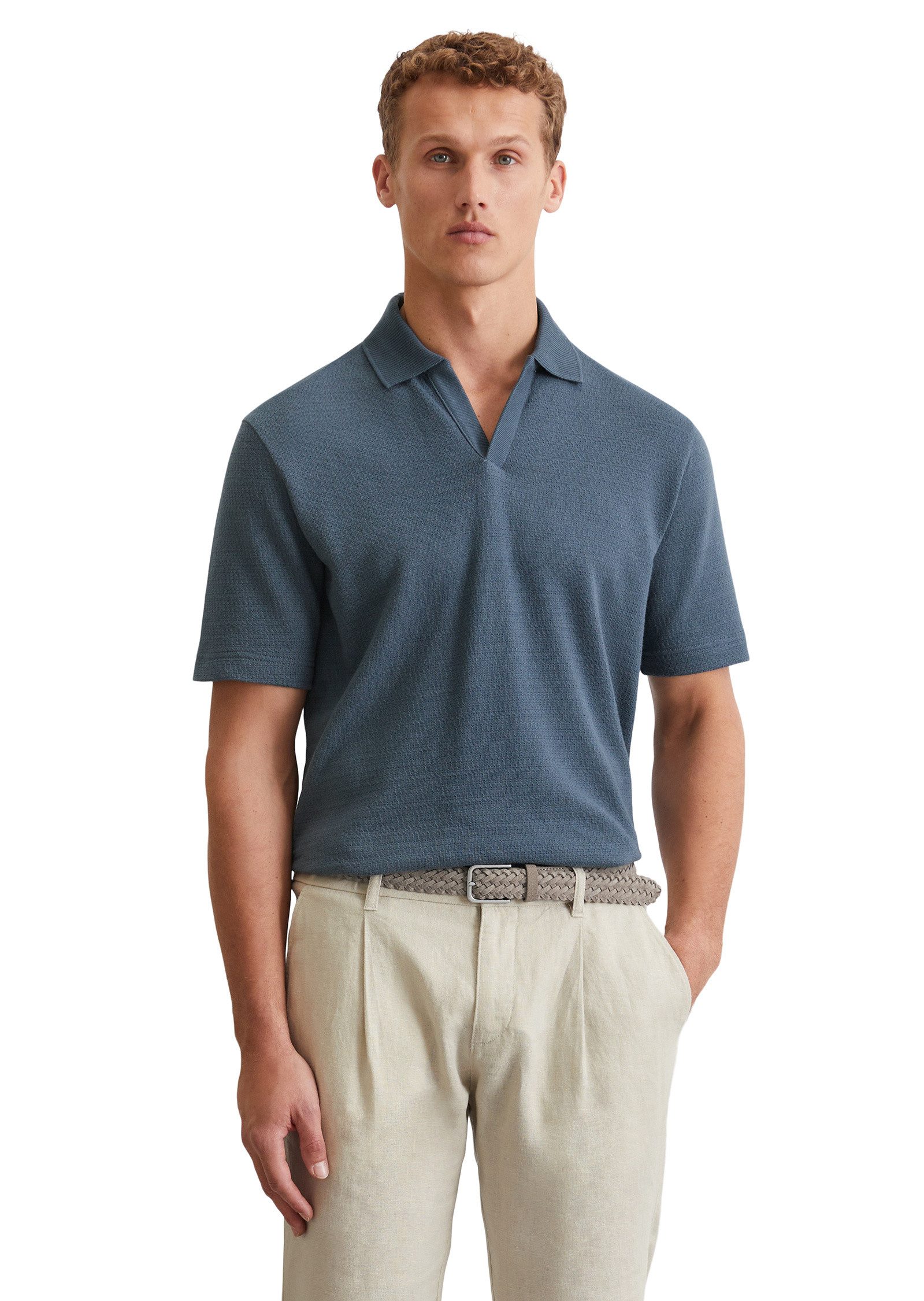 Poloshirt mit feiner Struktur