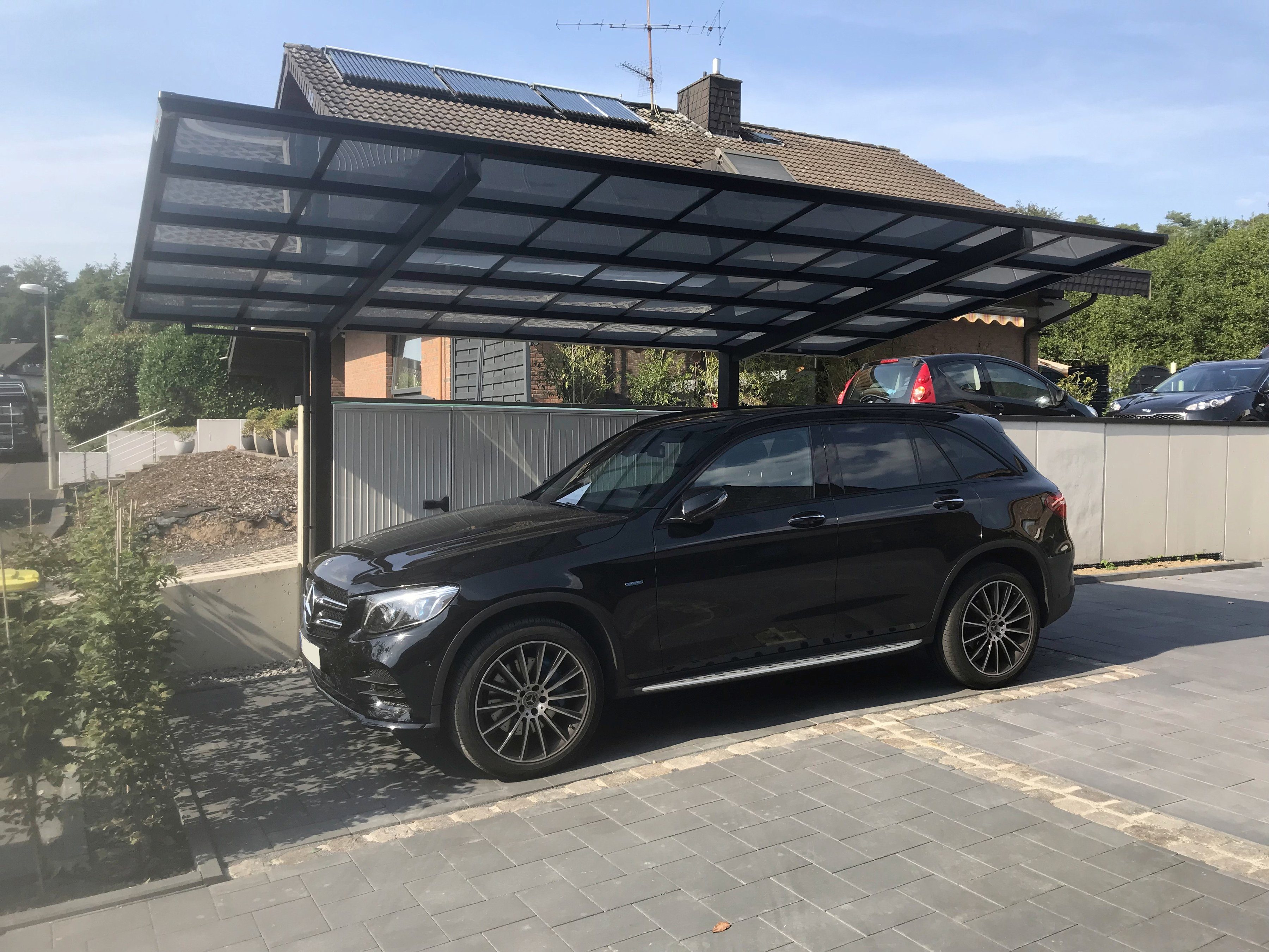 Ximax Einzelcarport Linea Typ 80 Sonderlänge/Breite XL-schwarz, BxT:  302x556 cm, 240 cm Einfahrtshöhe, Aluminium