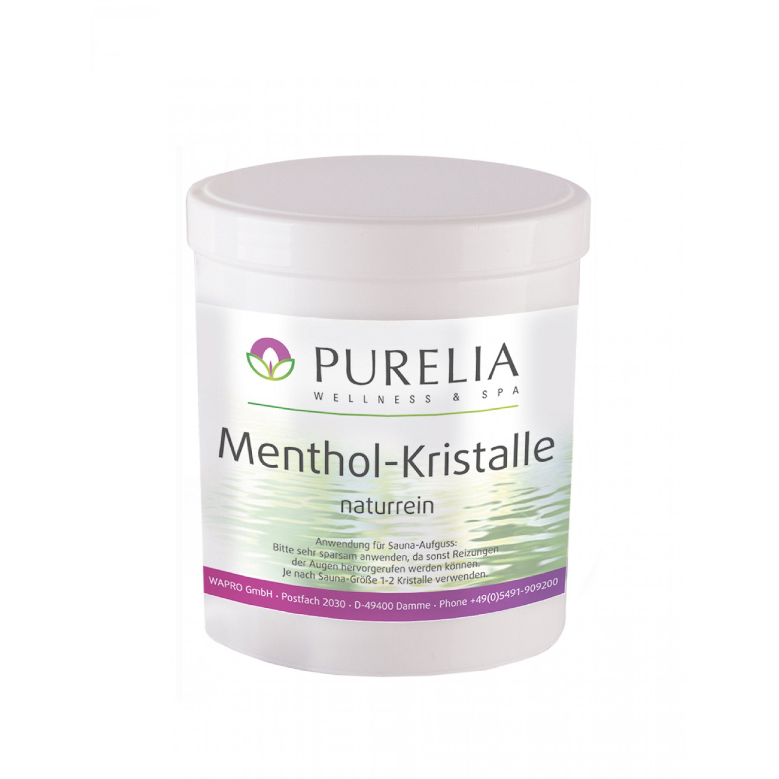 Purelia Aufgusskonzentrat PURELIA Mentholkristalle 100g naturrein Menthol Kristalle für Sauna